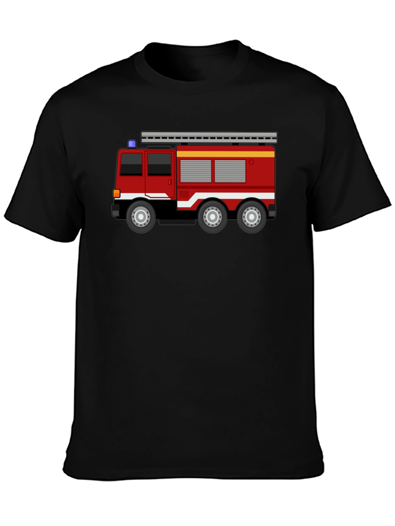Fire Truck T-Shirt - Black Cotton Blend