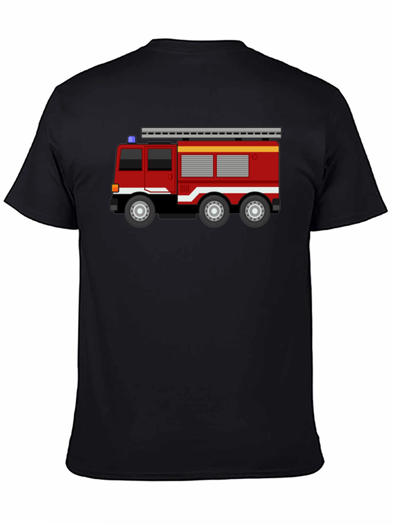 Fire Truck T-Shirt - Black Cotton Blend