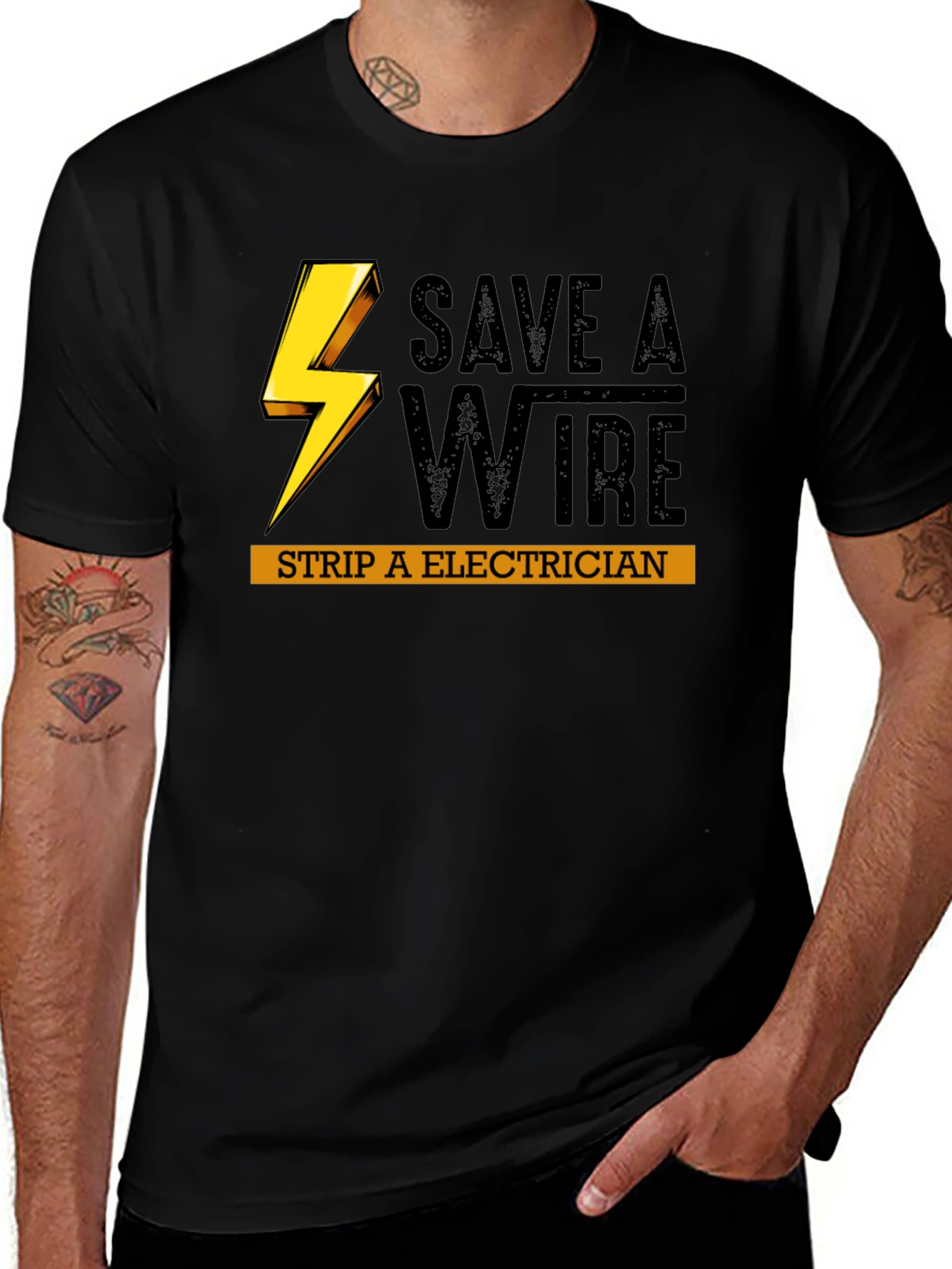 Save a Wire Strip an Electrician Funny T-Shirt