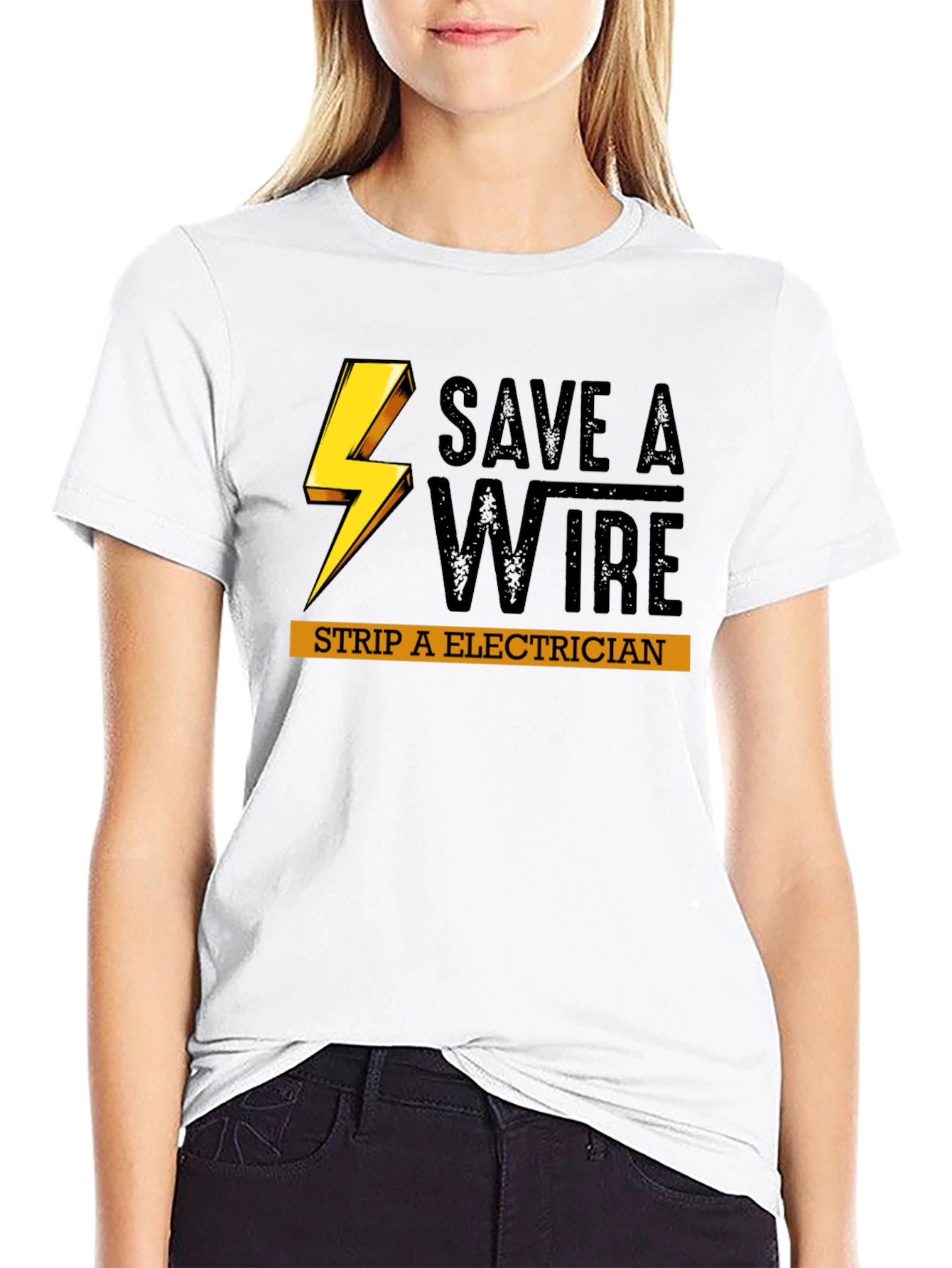 Save a Wire Strip an Electrician Funny T-Shirt