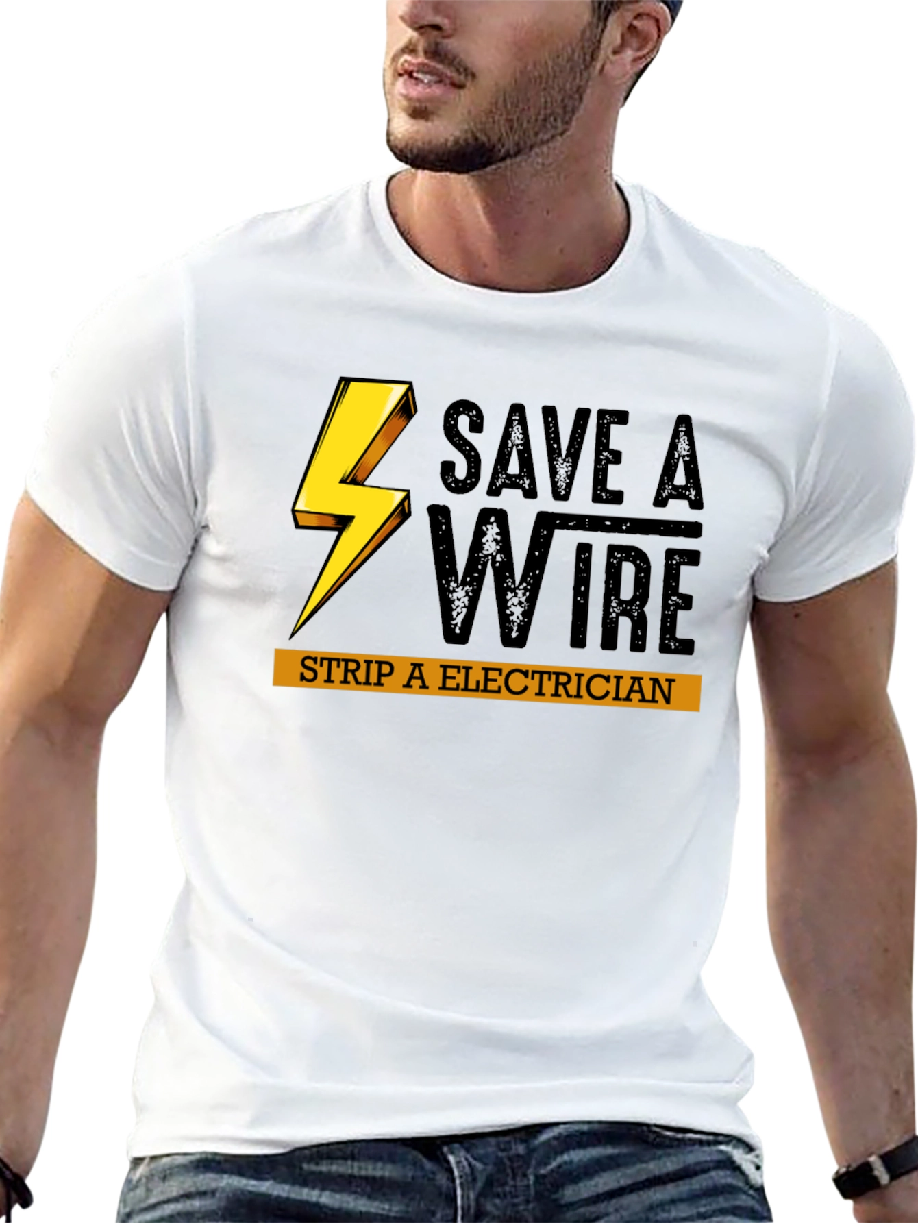 Save a Wire Strip an Electrician Funny T-Shirt