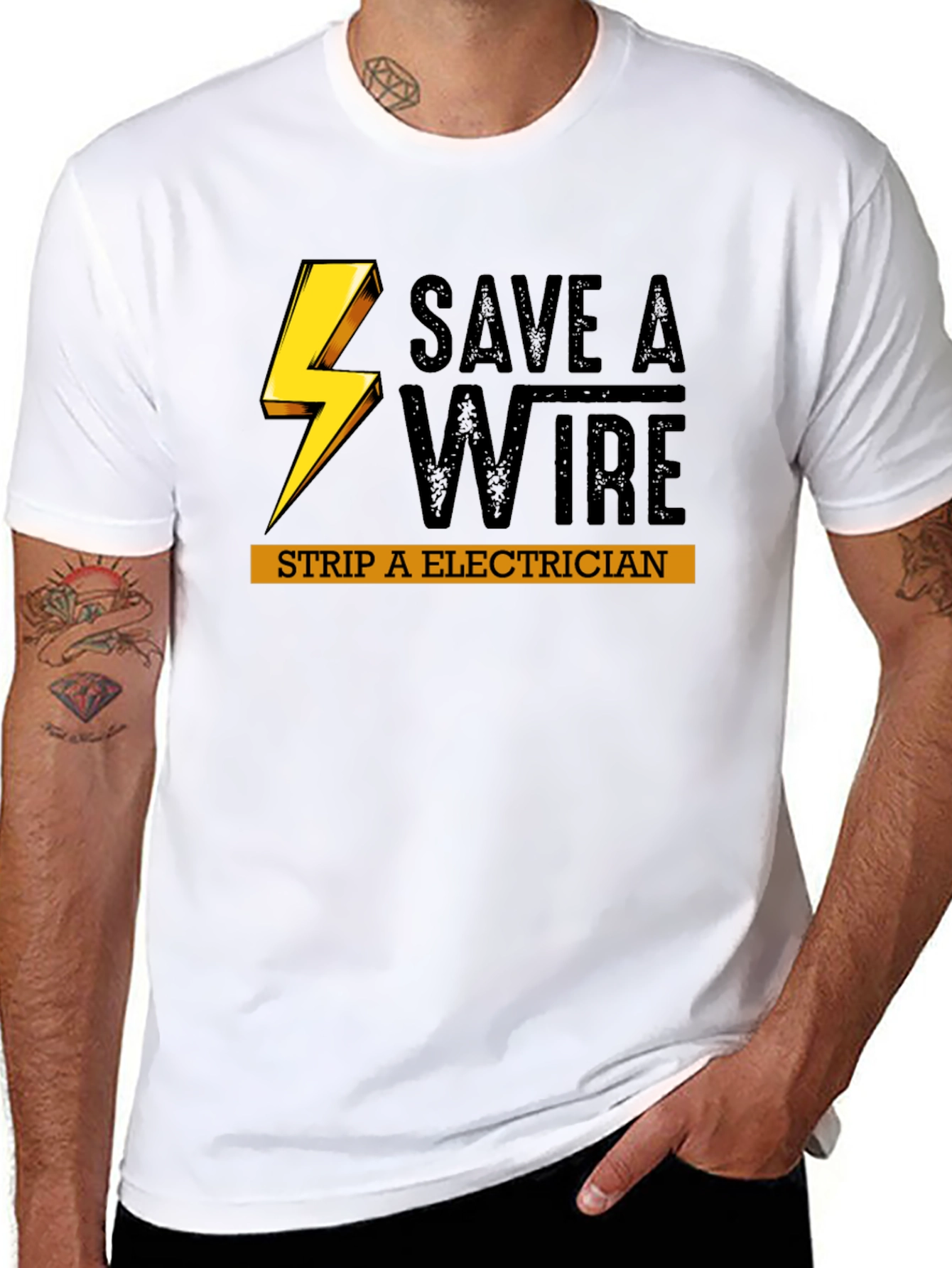 Save a Wire Strip an Electrician Funny T-Shirt