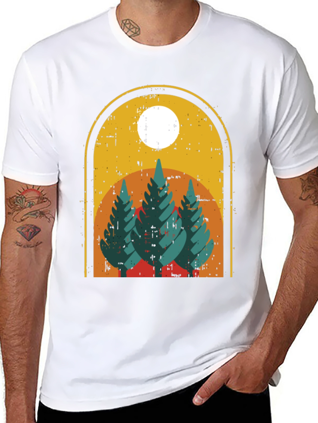 Retro Mountain Scene Graphic T-Shirt