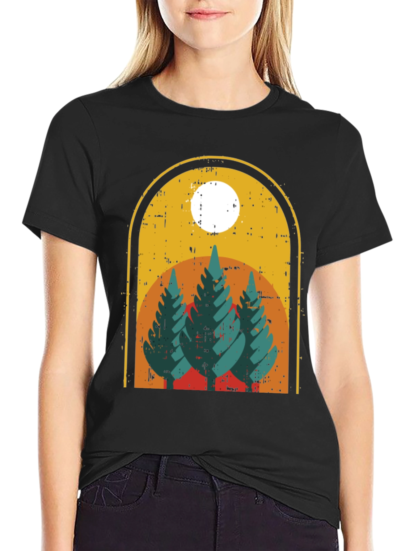 Retro Mountain Scene Graphic T-Shirt