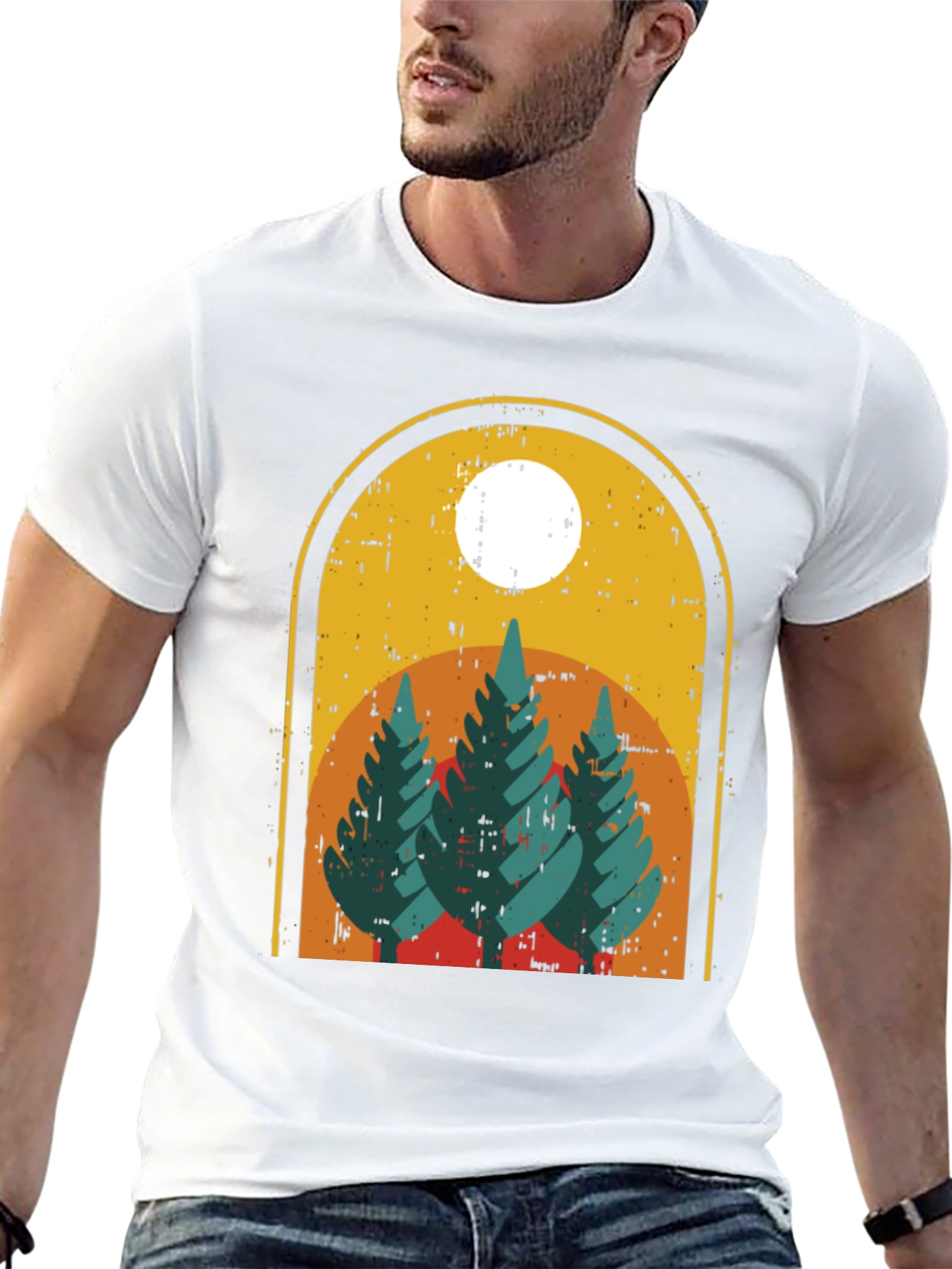 Retro Mountain Scene Graphic T-Shirt