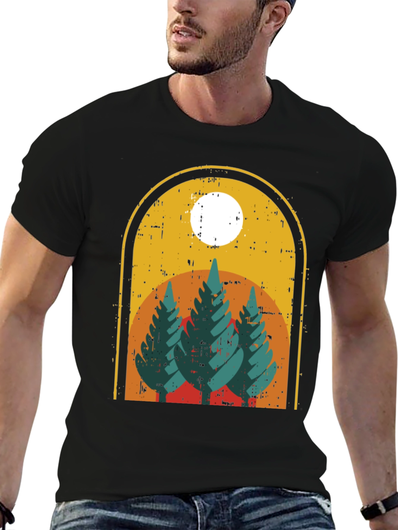 Retro Mountain Scene Graphic T-Shirt
