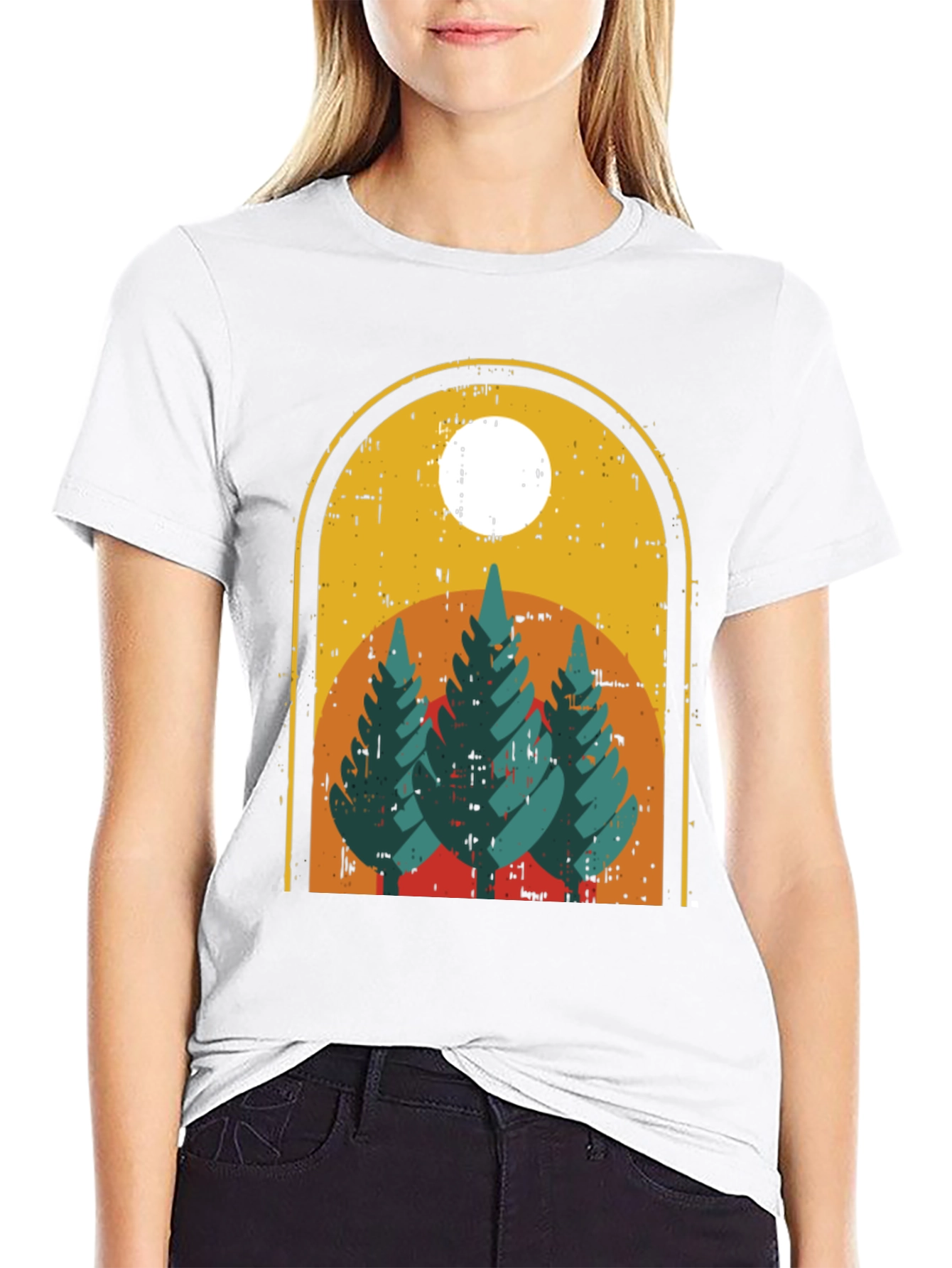 Retro Mountain Scene Graphic T-Shirt