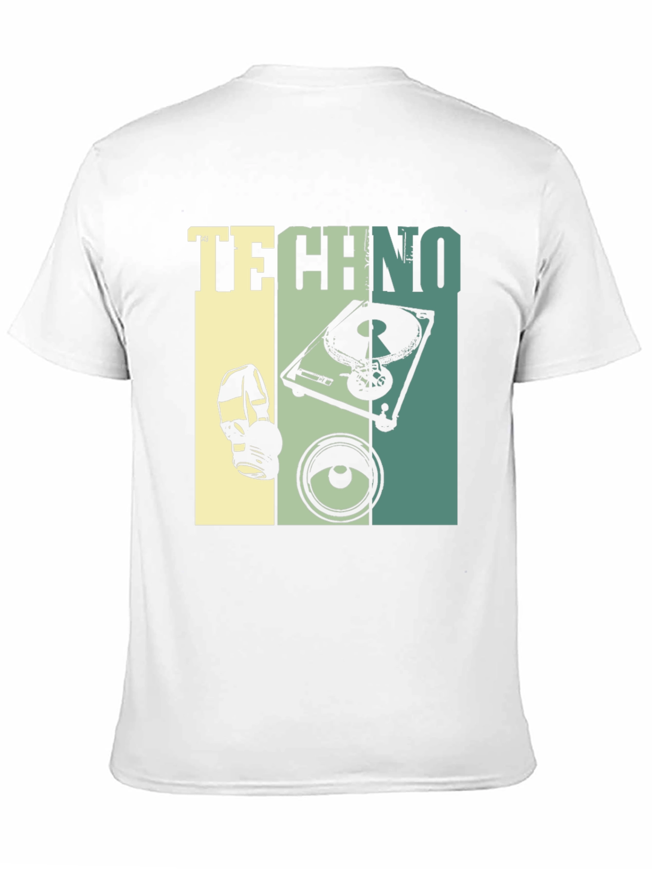 Techno Music Graphic T-Shirt - DJ Turntable Design
