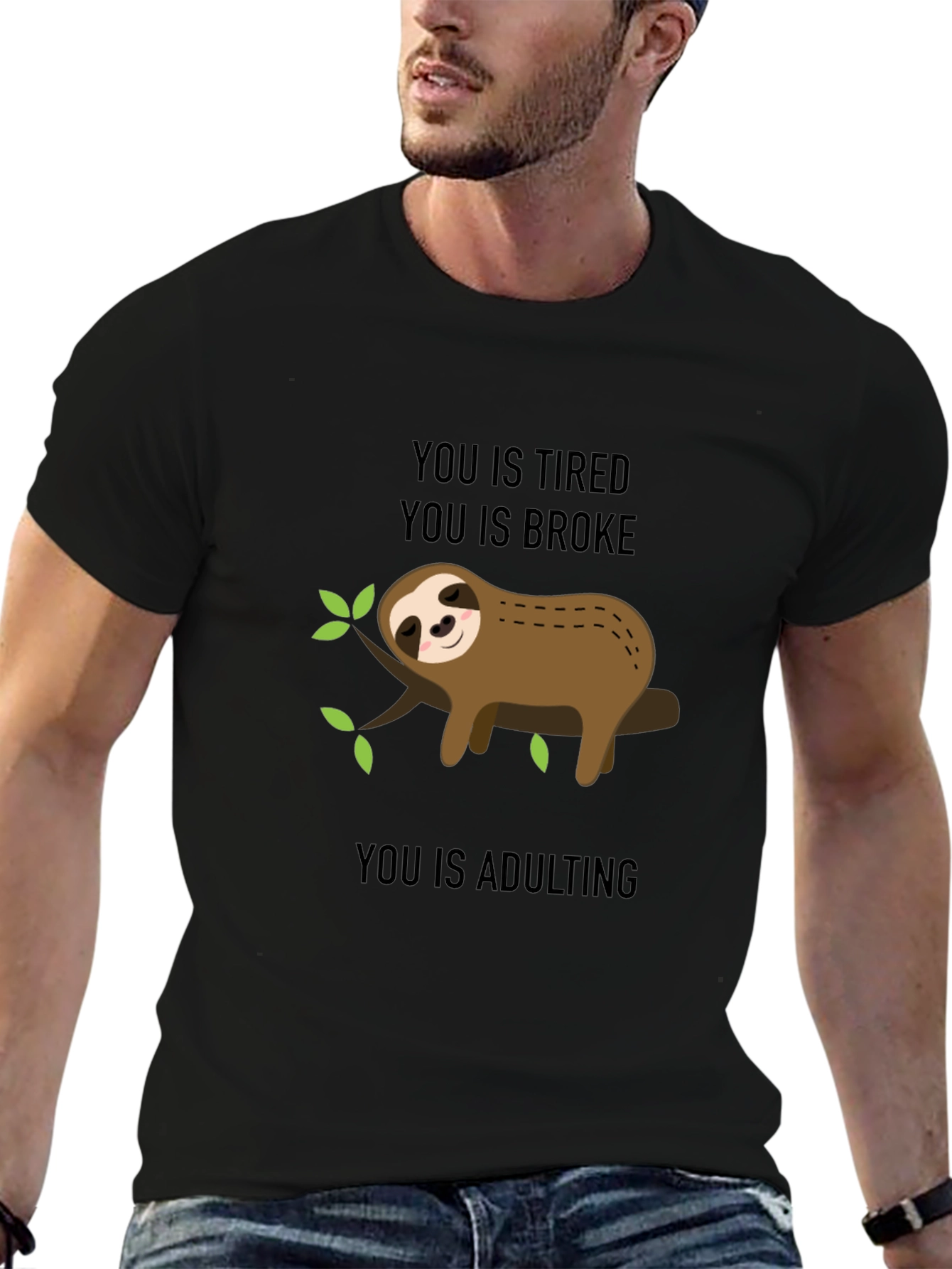 Sloth Adulting T-Shirt - Tired & Broke!