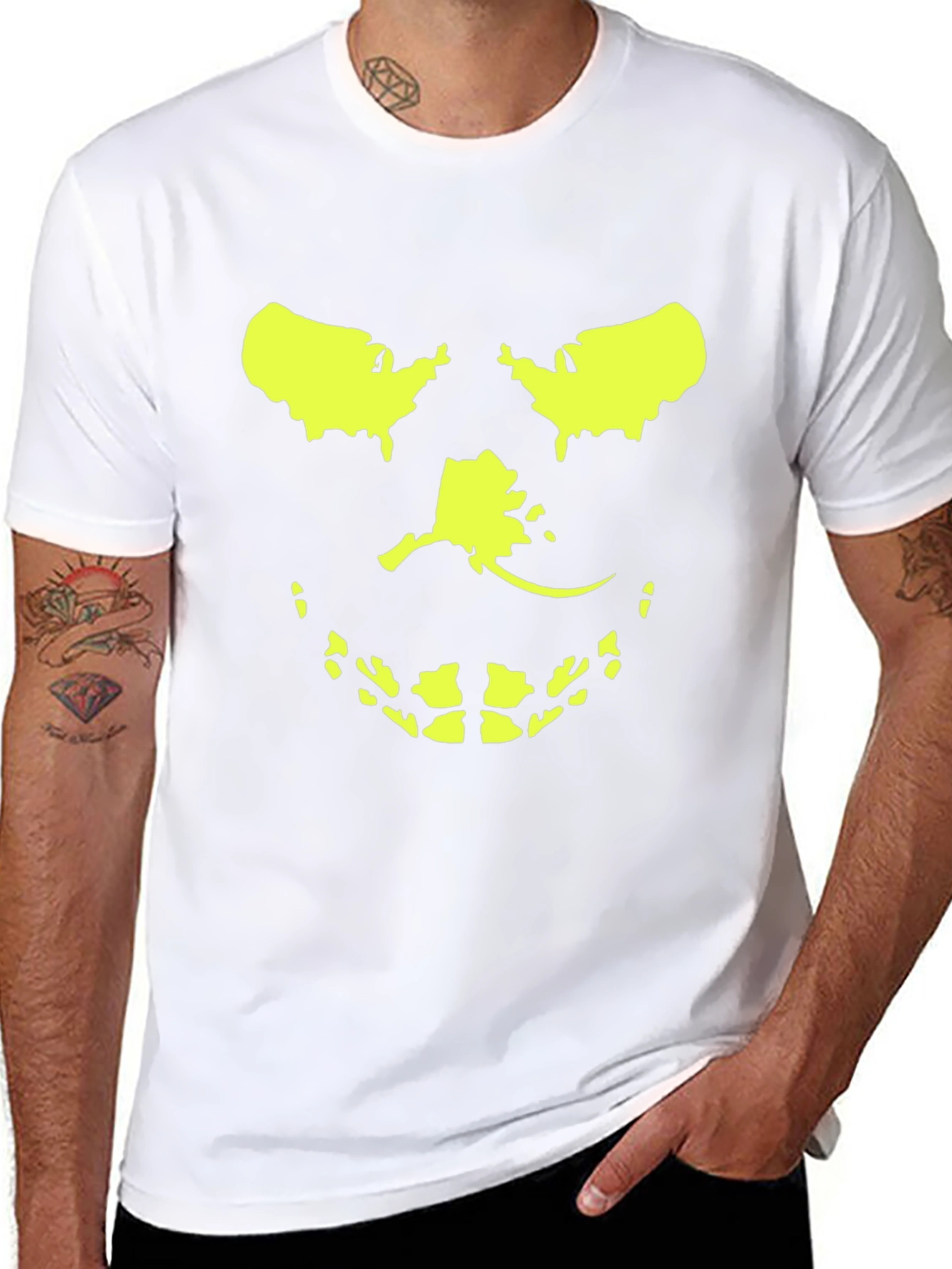 USA Map Grimace T-Shirt - Black Graphic Tee