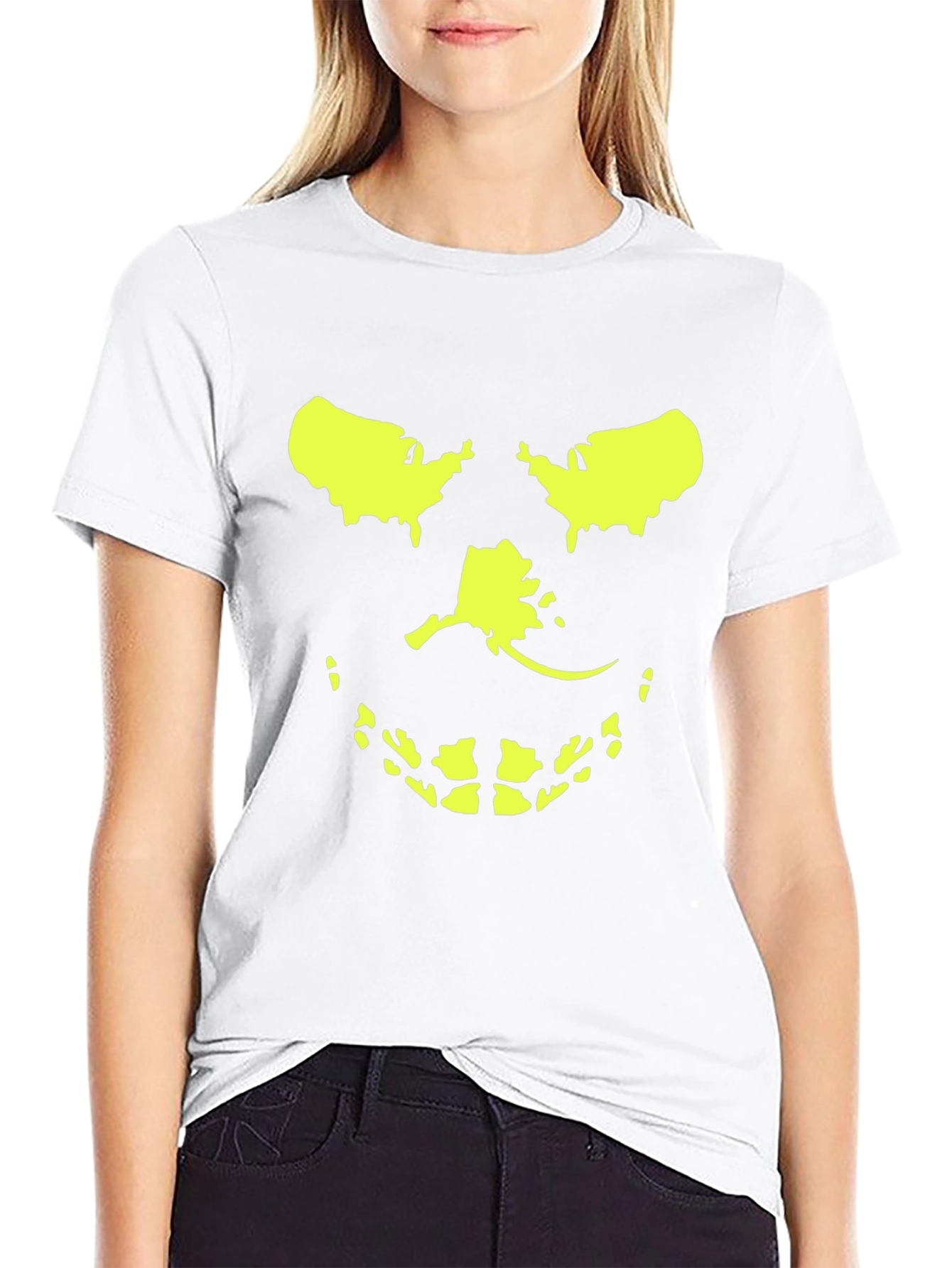 USA Map Grimace T-Shirt - Black Graphic Tee