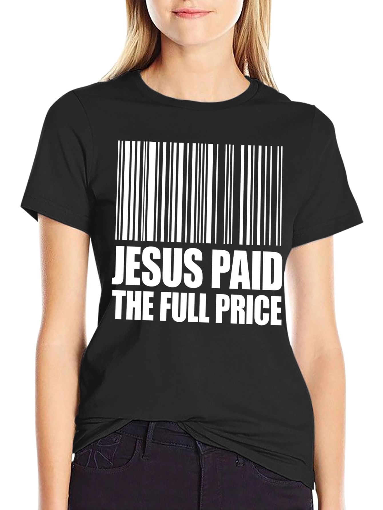 Jesus Paid the Price Barcode Graphic T-Shirt