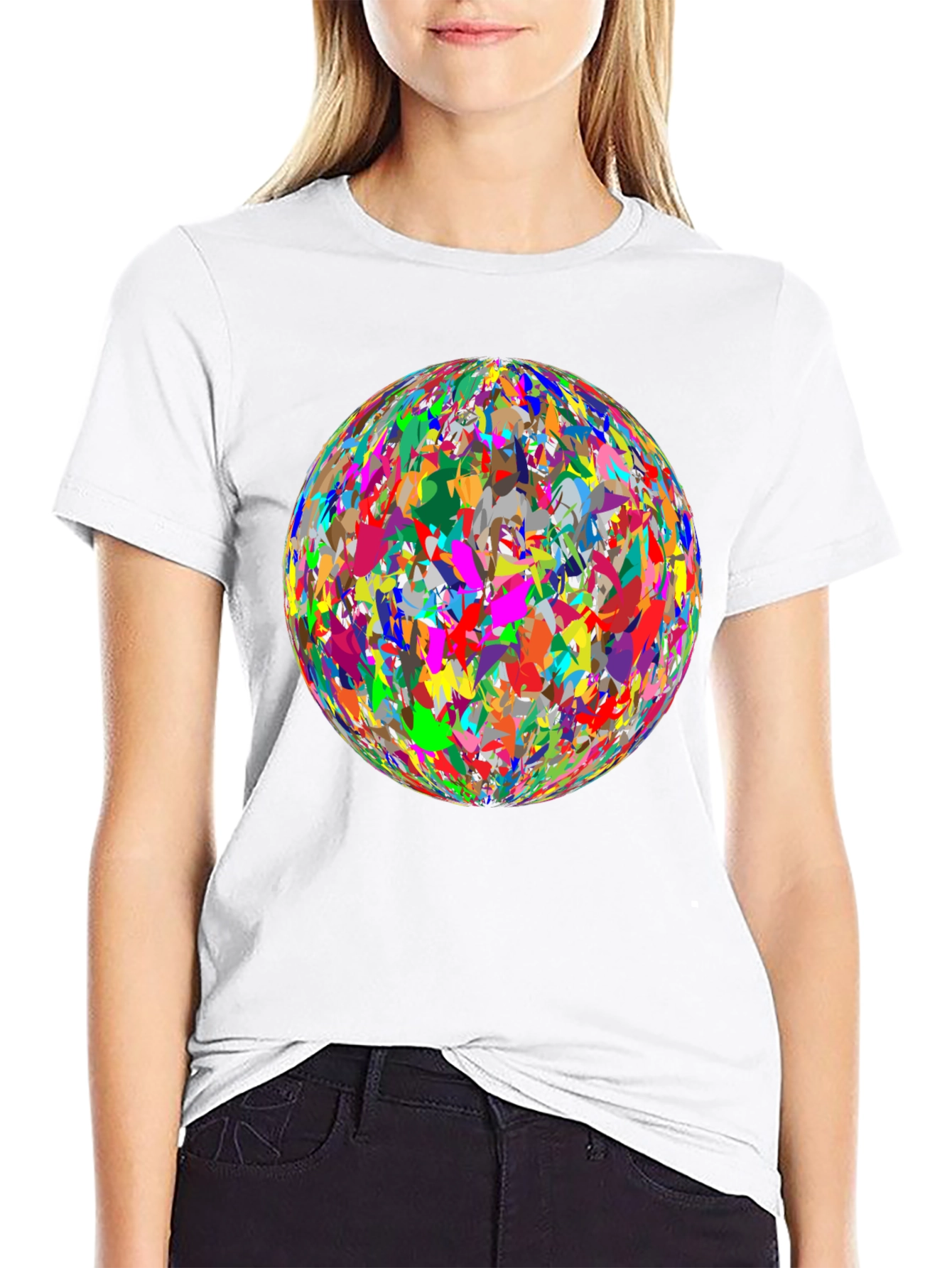 Abstract Sphere Graphic Black T-Shirt