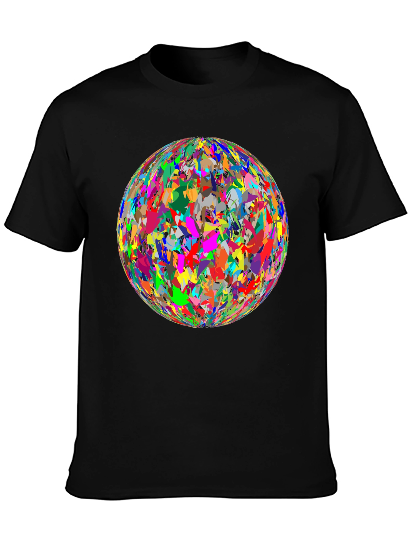 Abstract Sphere Graphic Black T-Shirt