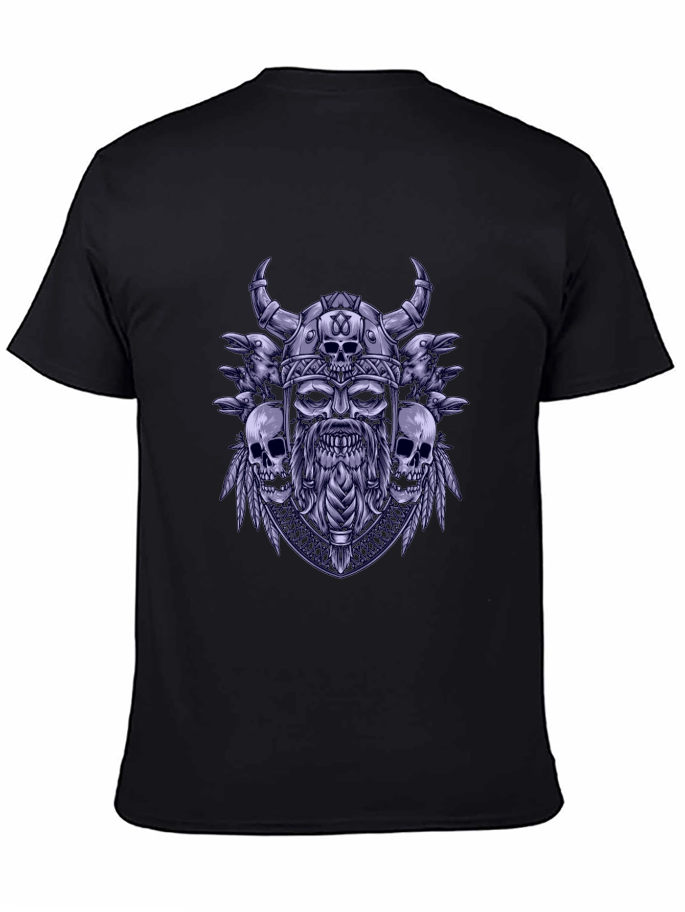 Viking Skull Graphic Tee - Black T-Shirt