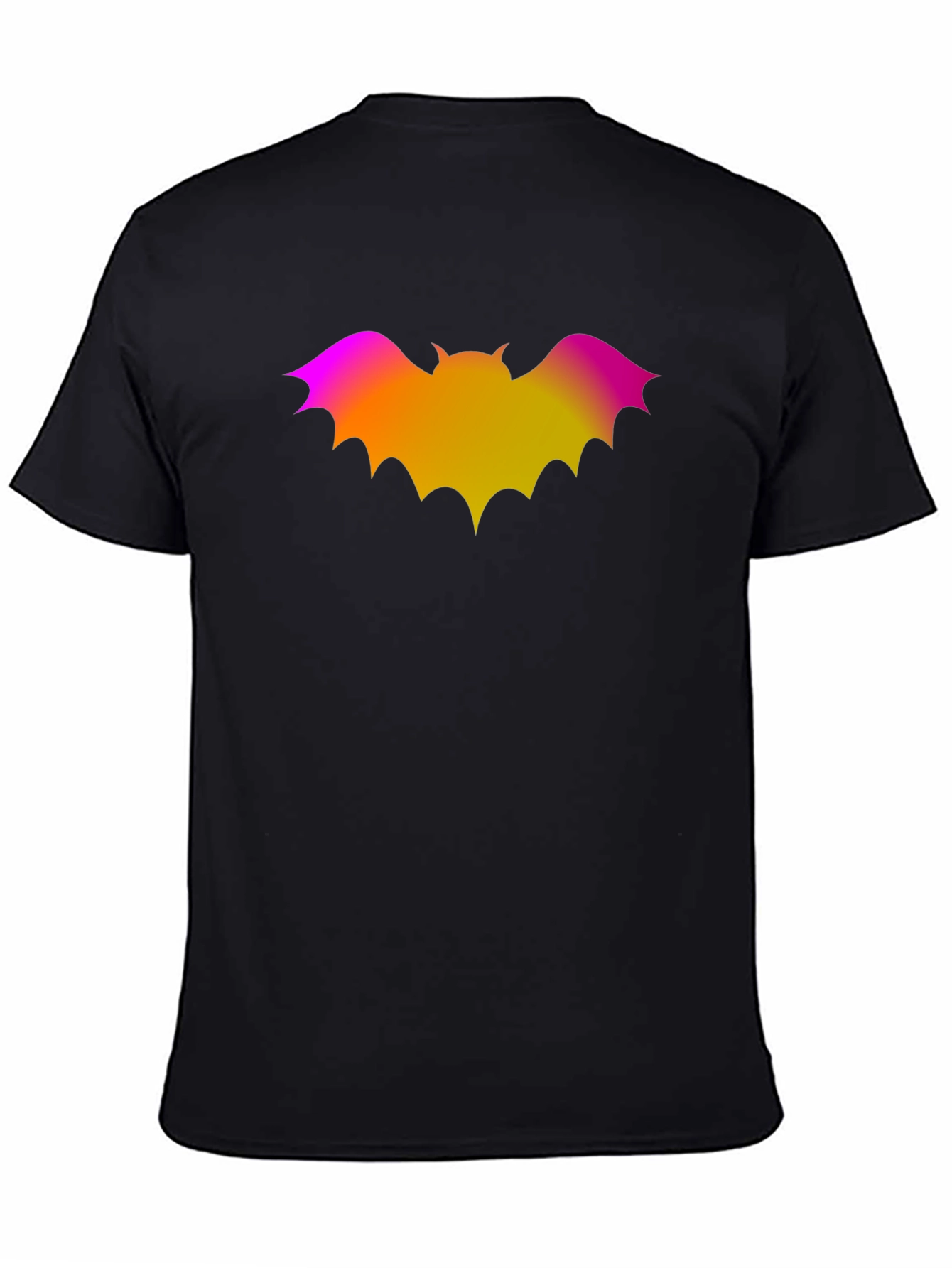 Gradient Bat Graphic Black T-Shirt