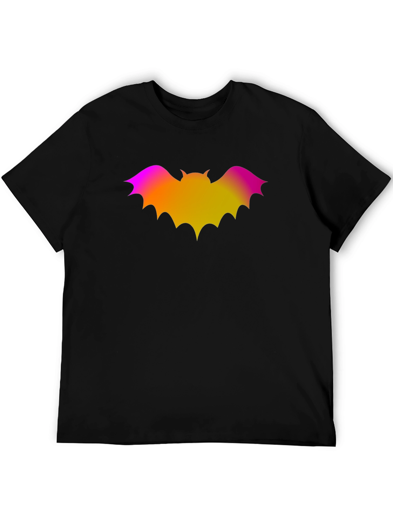 Gradient Bat Graphic Black T-Shirt
