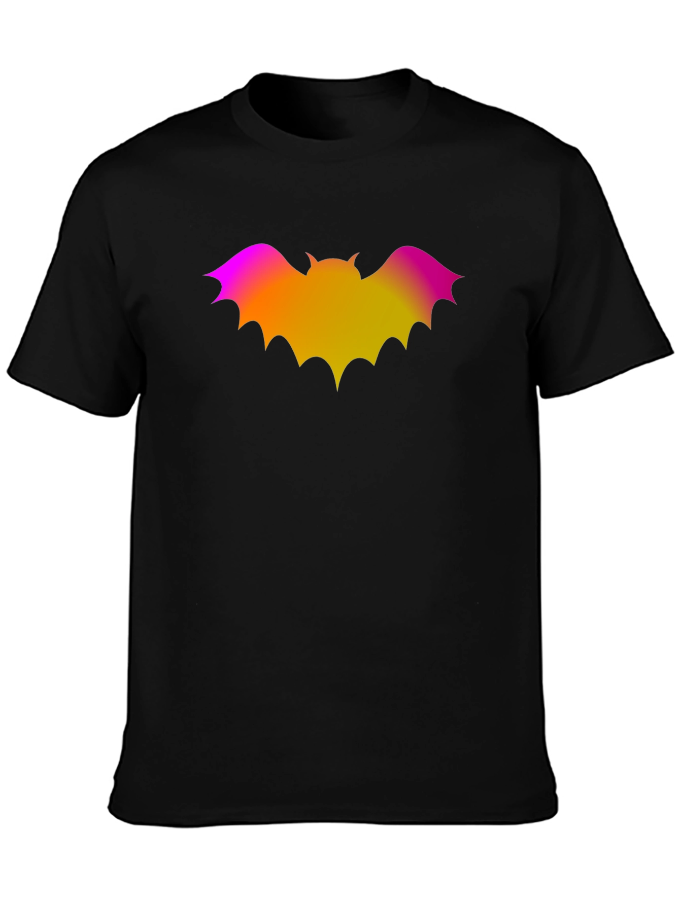 Gradient Bat Graphic Black T-Shirt