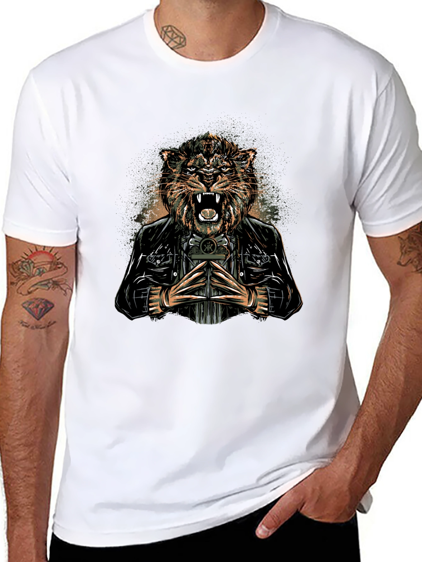 Tiger Biker Graphic Tee - Fierce Style