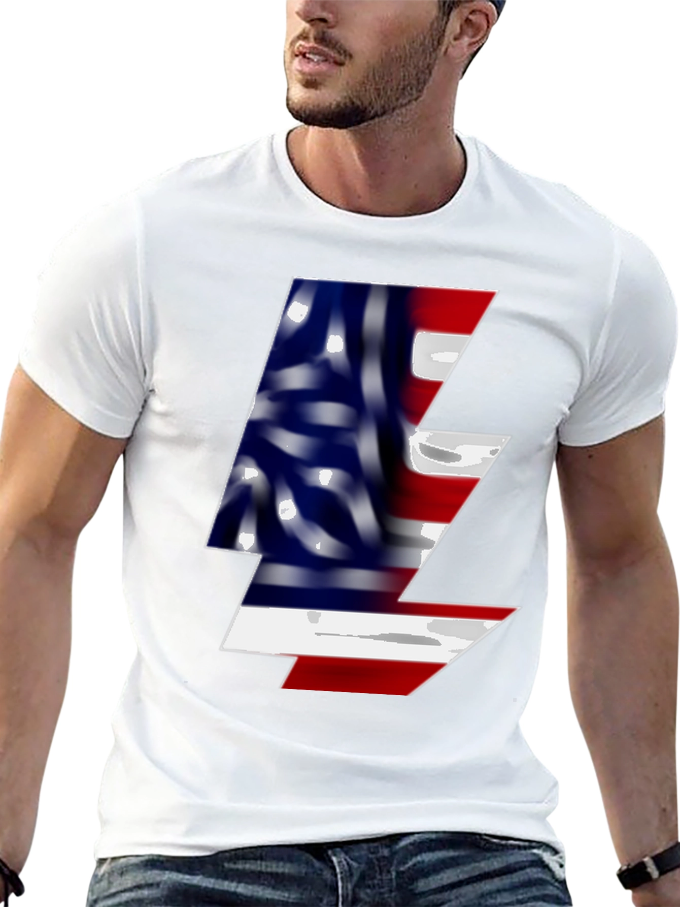 American Flag Lightning Bolt Graphic Tee