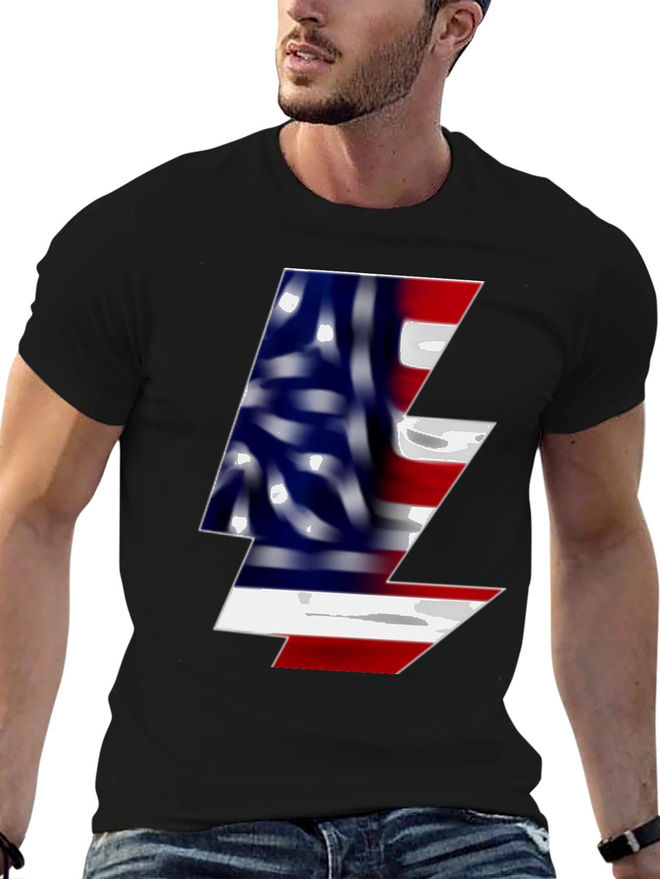 American Flag Lightning Bolt Graphic Tee