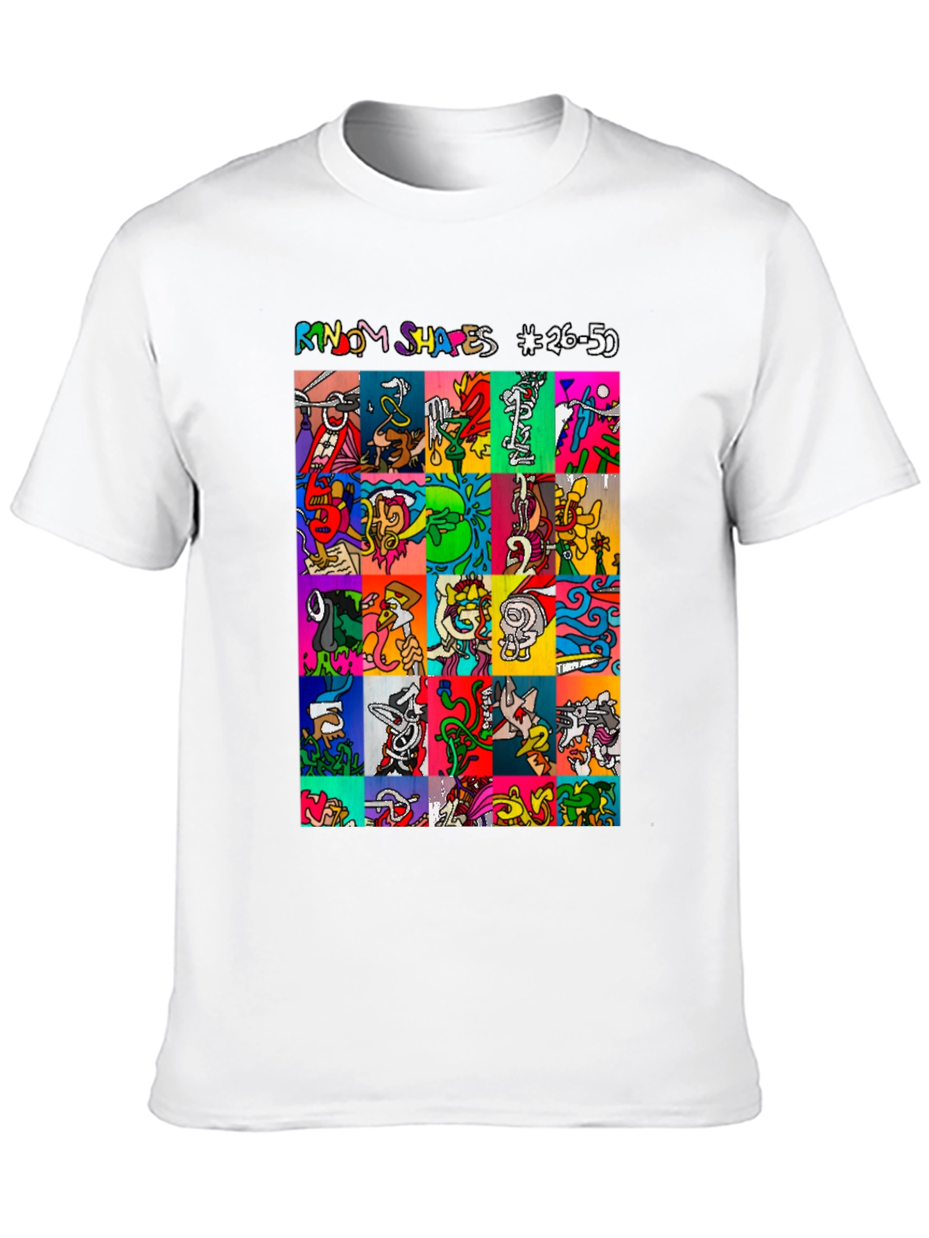 Random Shapes Graphic Print Tee - Black