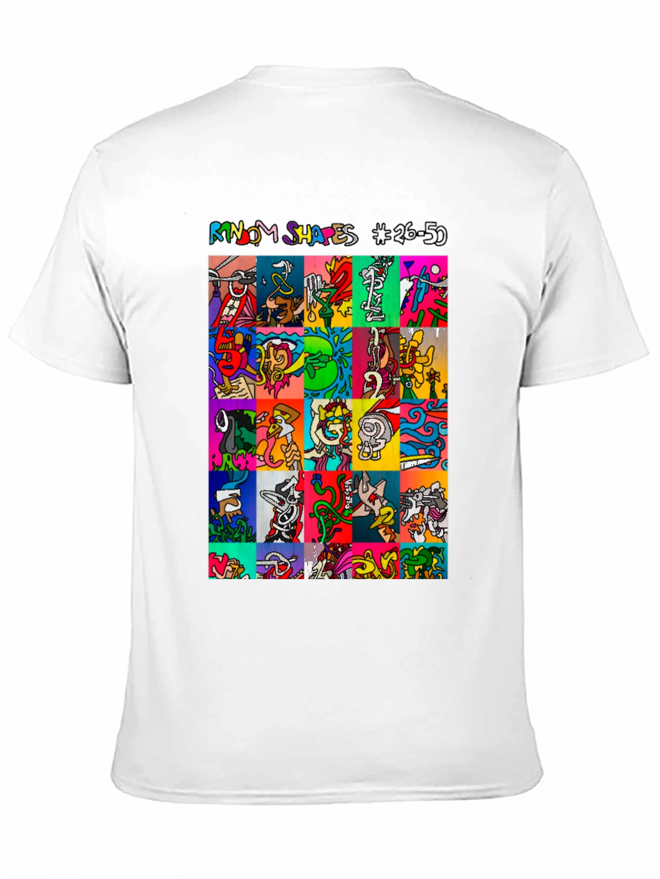 Random Shapes Graphic Print Tee - Black