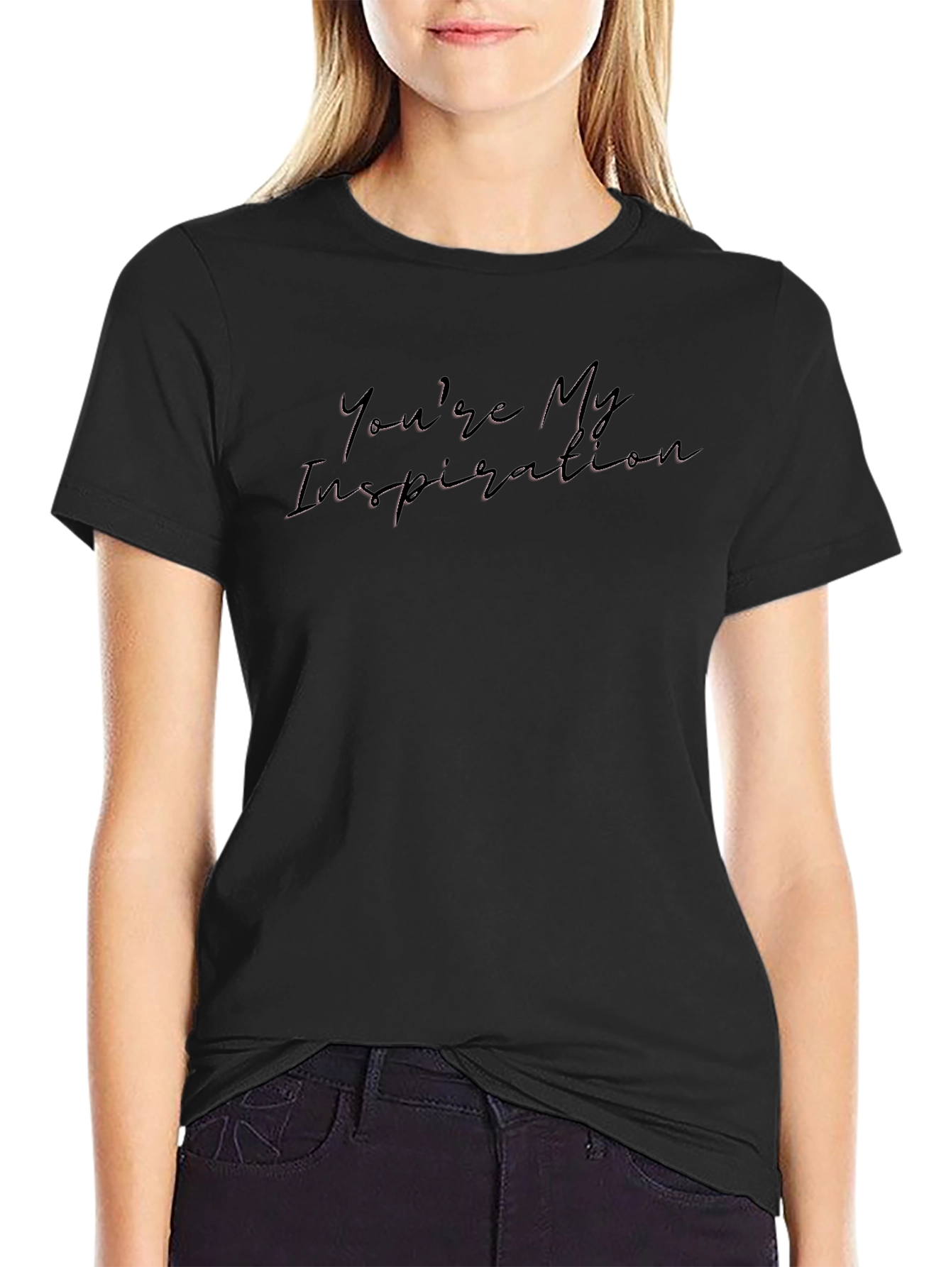 Inspirational Script Graphic Black Tee