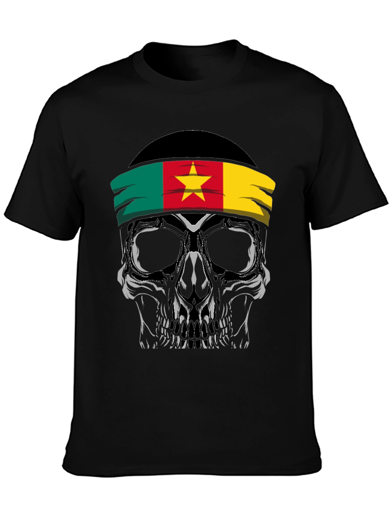Cameroon Flag Skull Graphic Tee