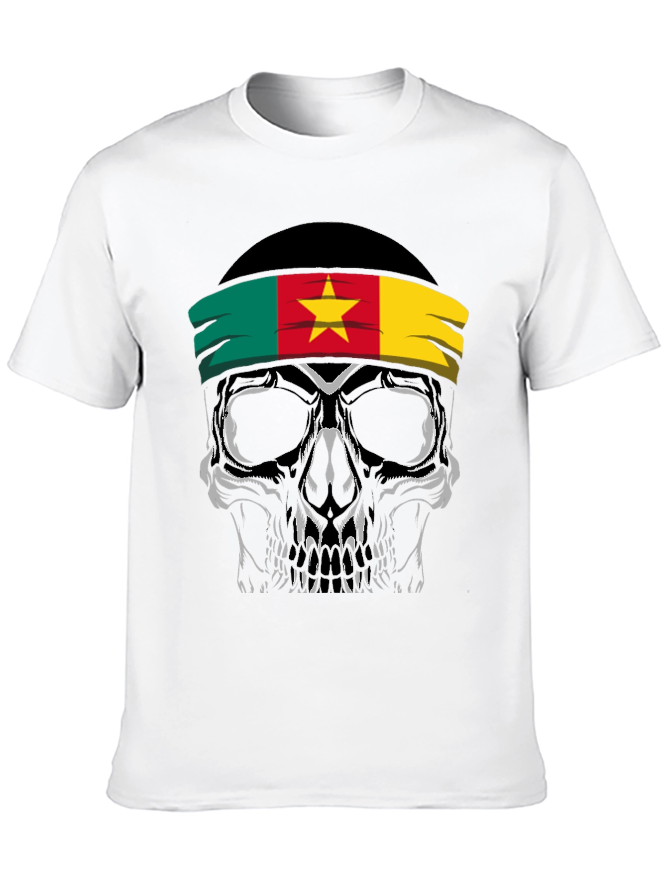 Cameroon Flag Skull Graphic Tee