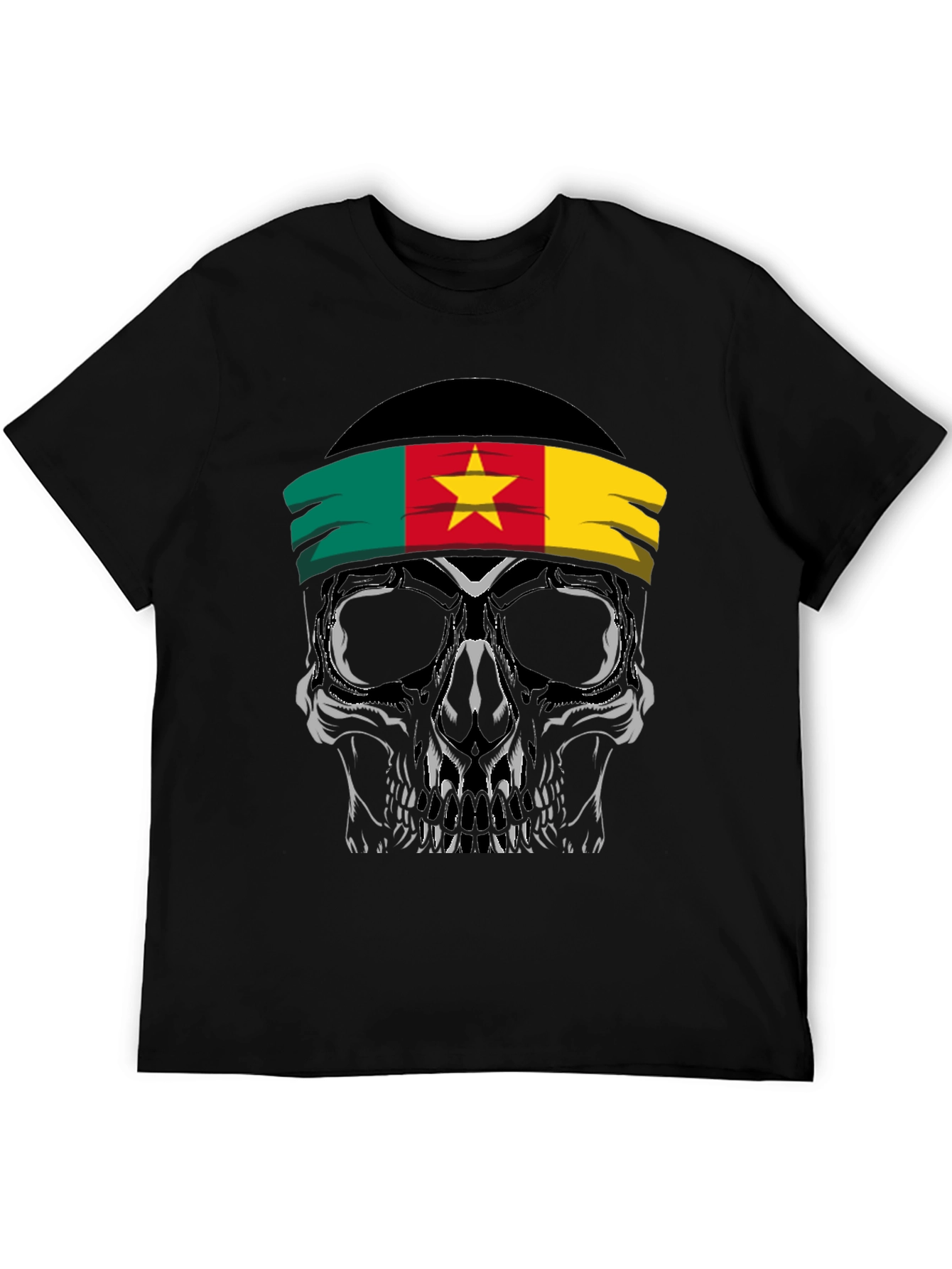 Cameroon Flag Skull Graphic Tee
