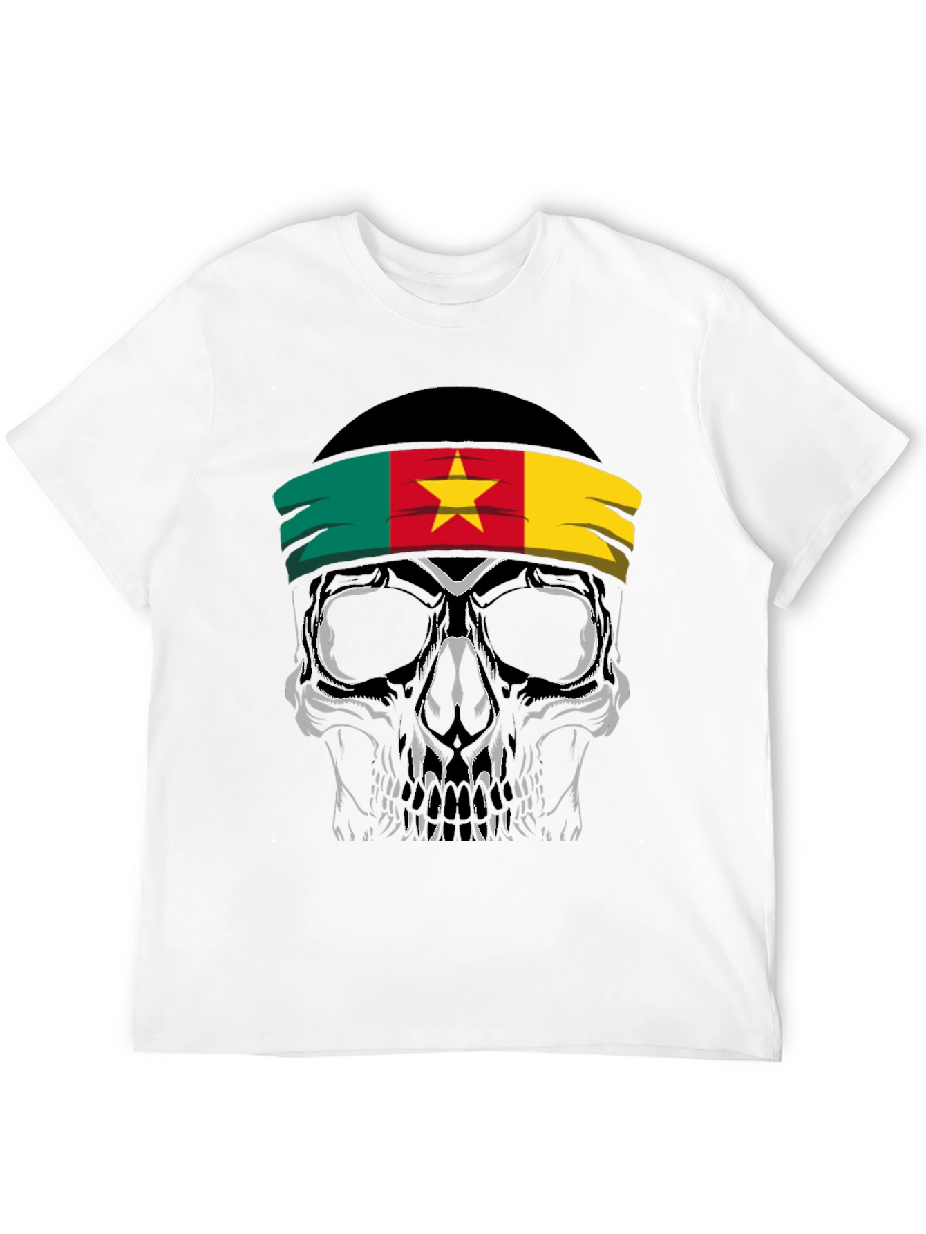 Cameroon Flag Skull Graphic Tee