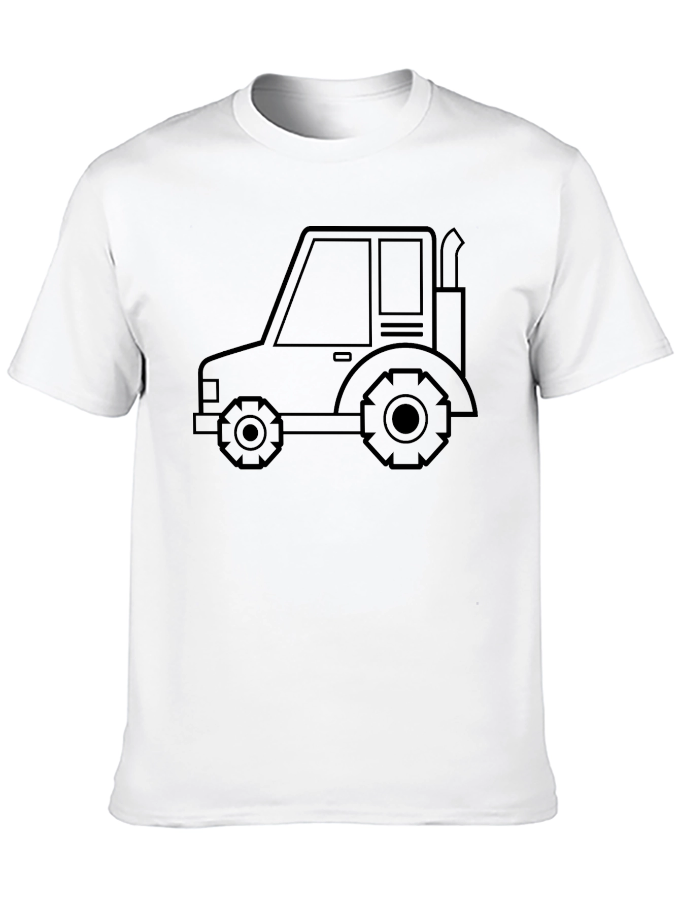 Tractor Graphic Tee - Black Cotton Comfort