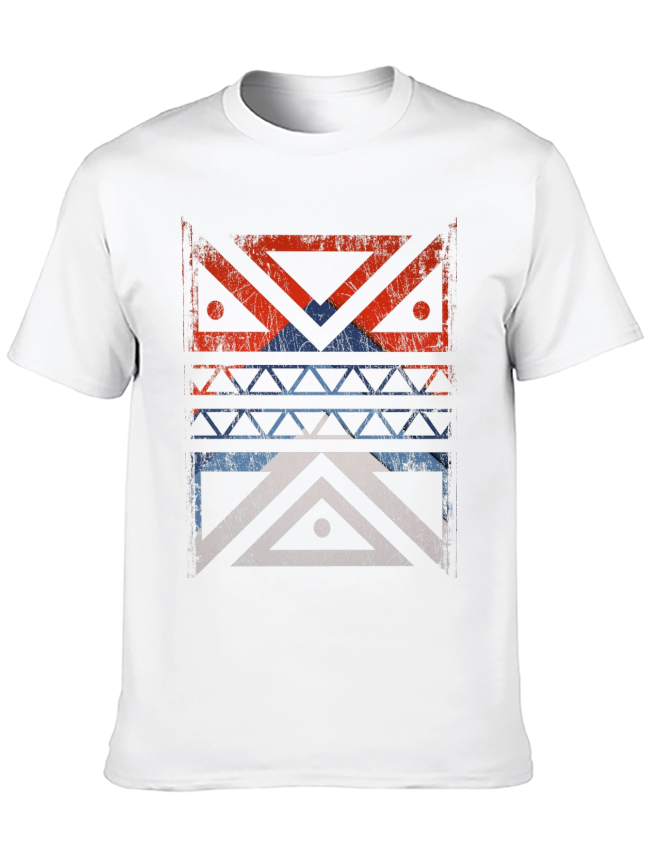 Geometric Tribal Design Black T-Shirt