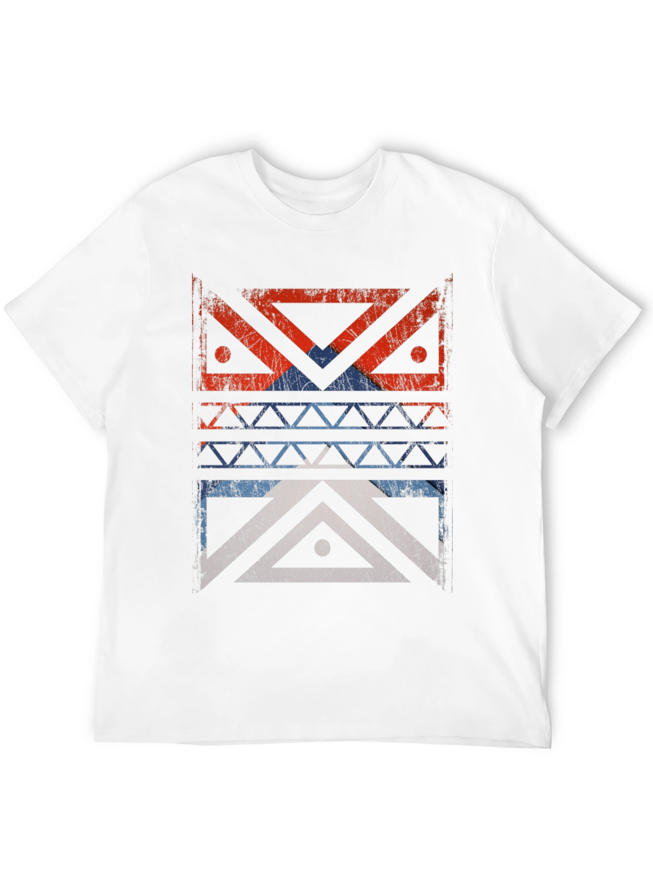 Geometric Tribal Design Black T-Shirt
