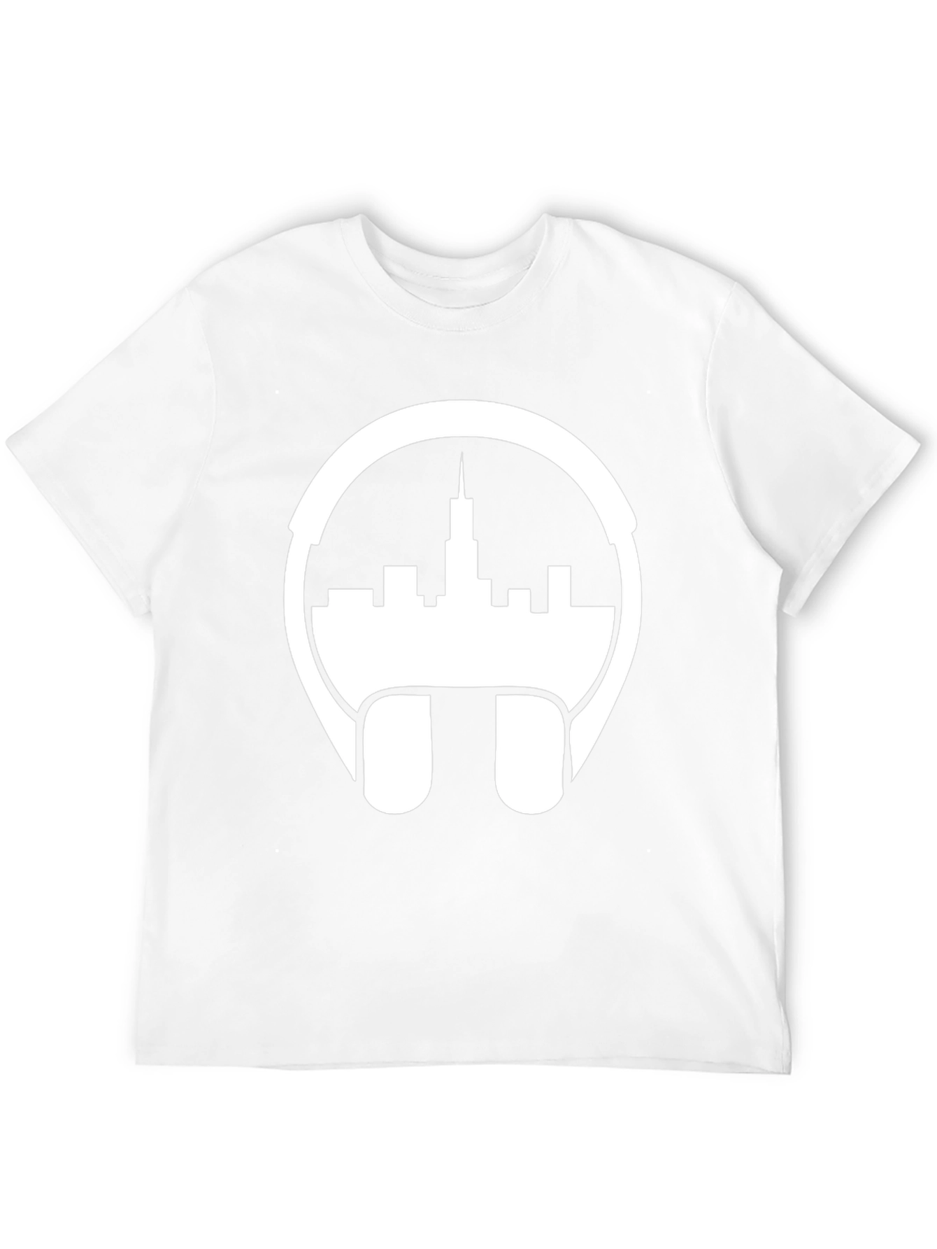 Cityscape Headphones Graphic Tee - Stylish & Unique