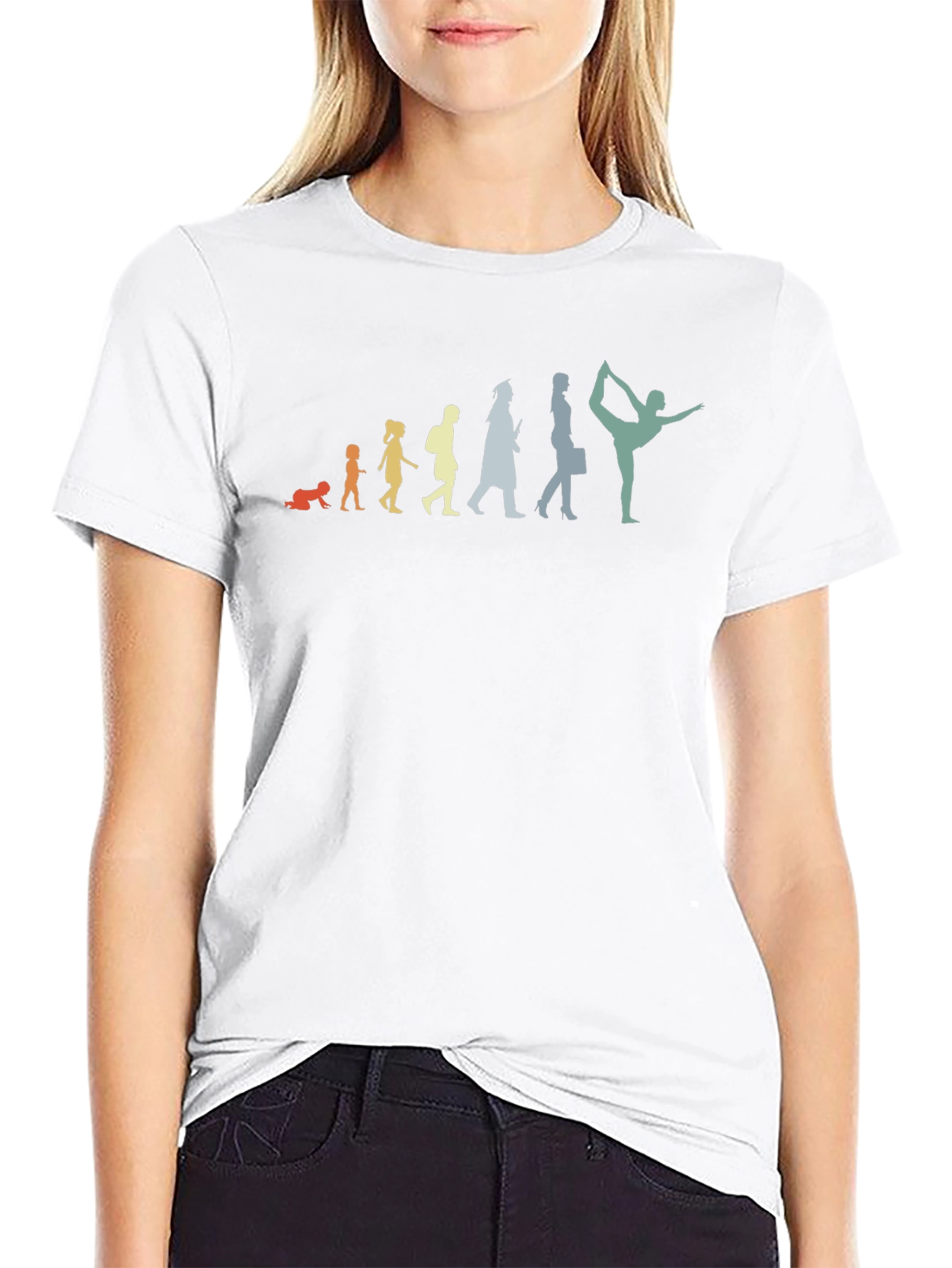 Evolution of Woman Black T-Shirt