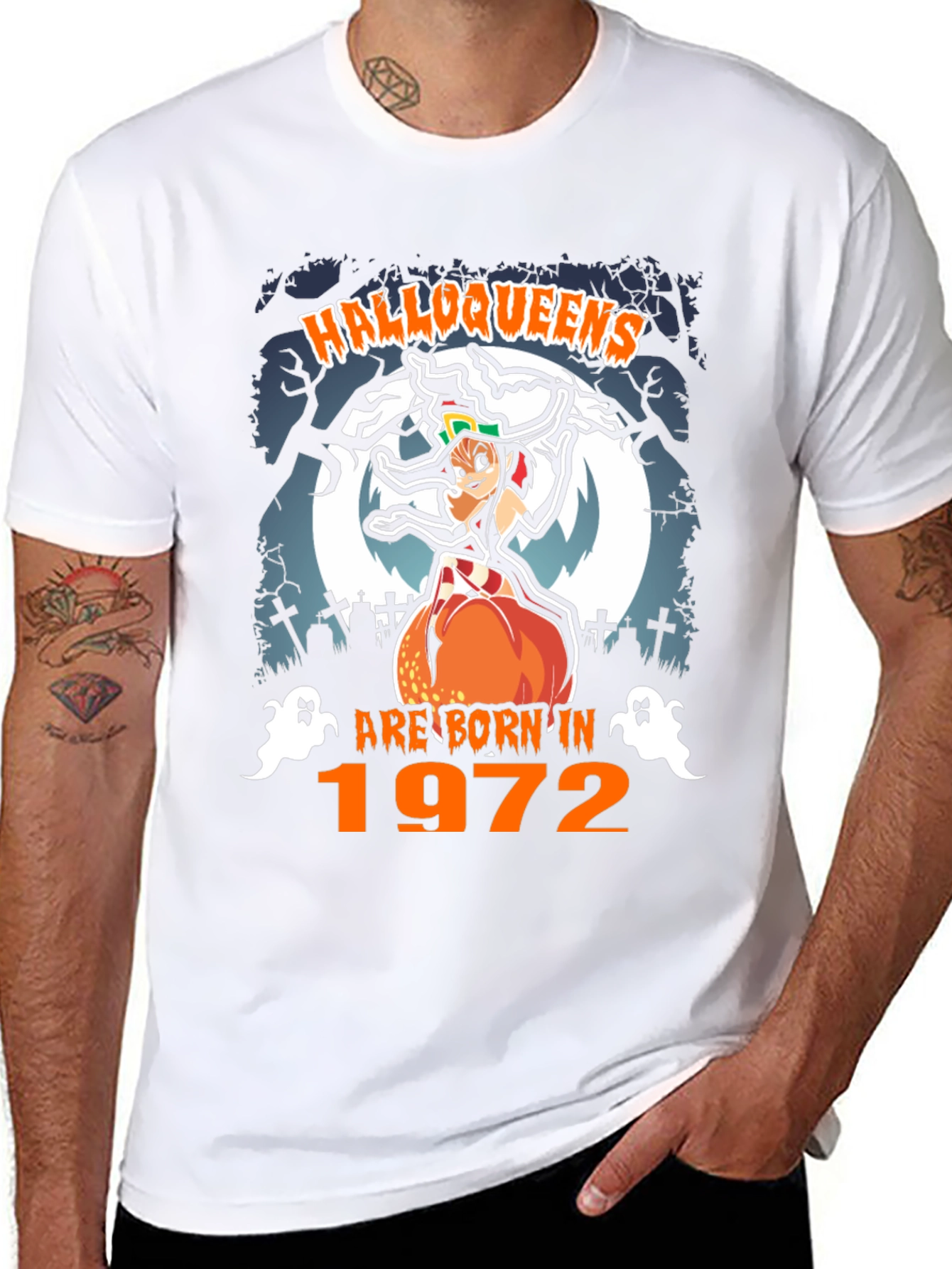 Halloween Birthday T-Shirt - Halloqueens Born in 1972