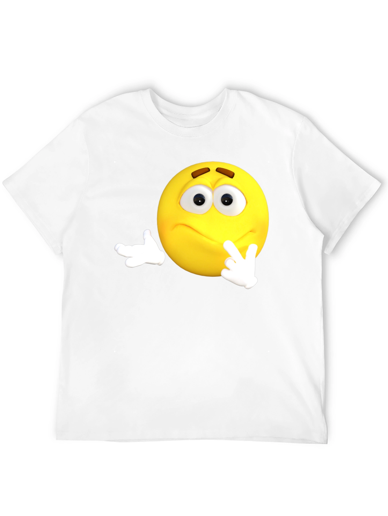 Thinking Emoji Black T-Shirt