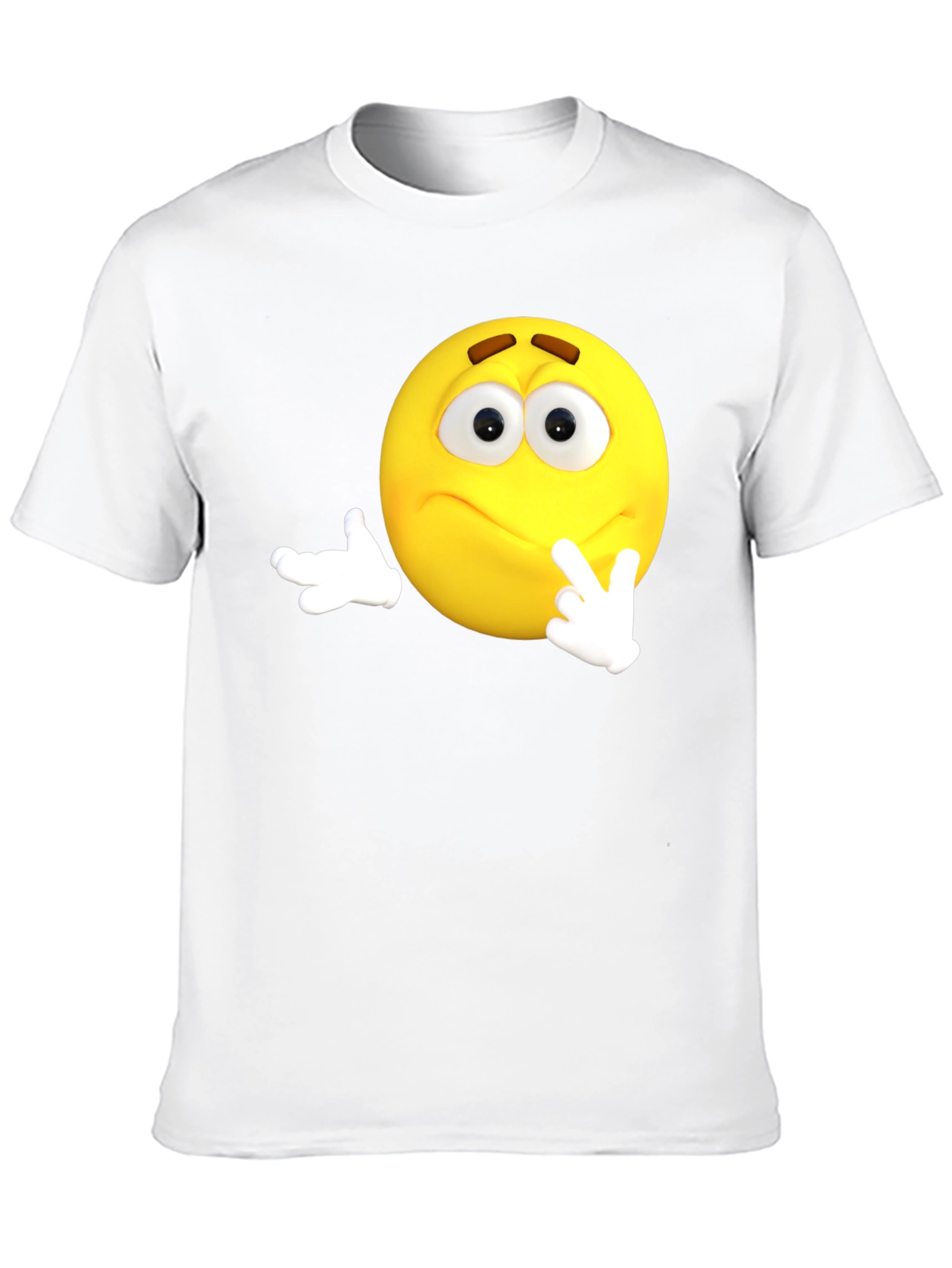 Thinking Emoji Black T-Shirt