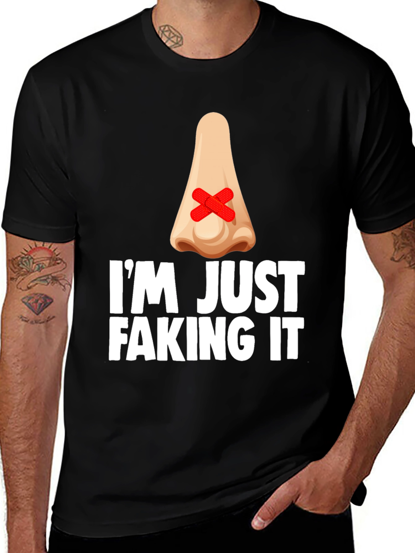 Im Just Faking It T-Shirt - Funny Graphic Tee