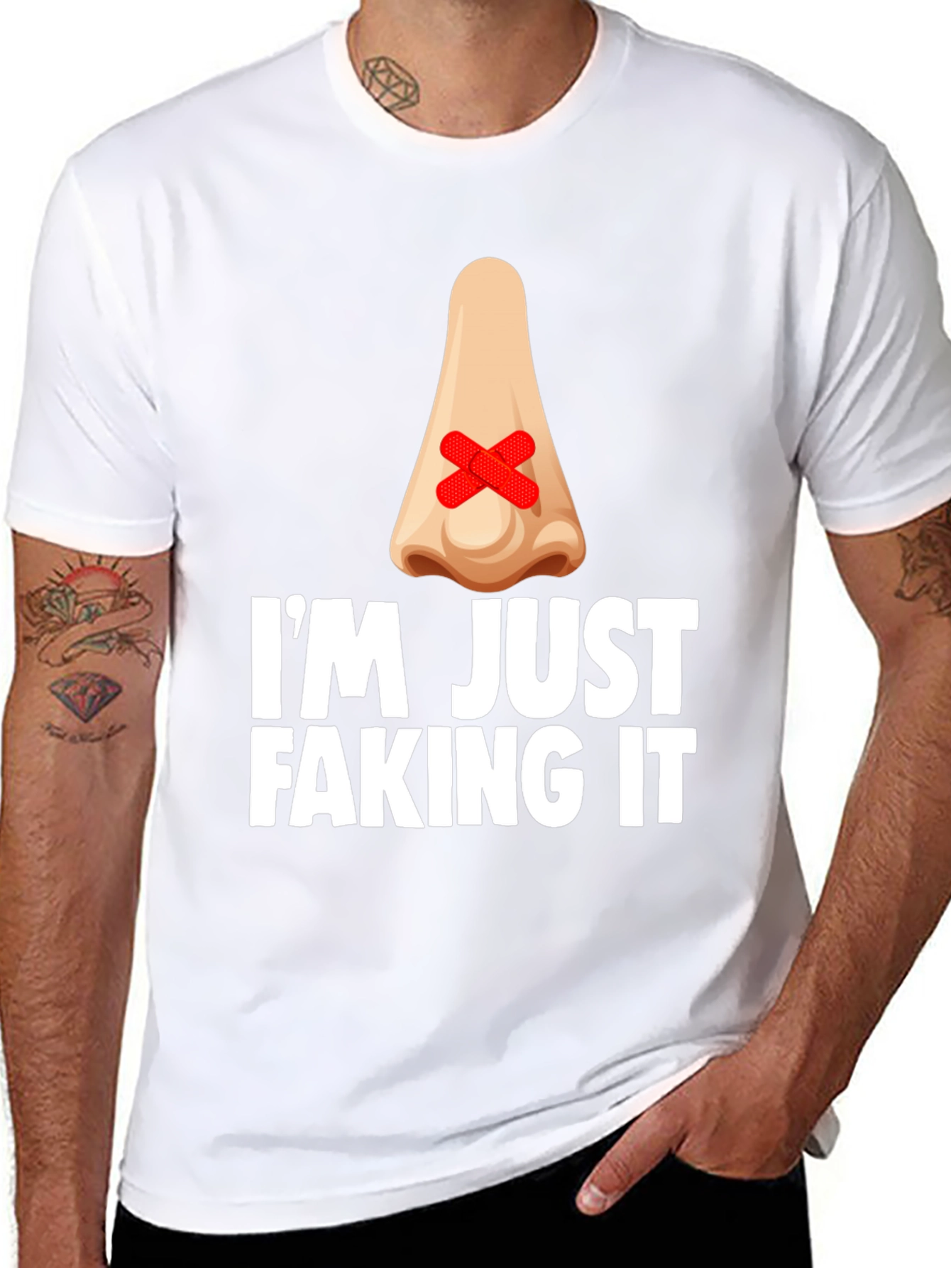 Im Just Faking It T-Shirt - Funny Graphic Tee