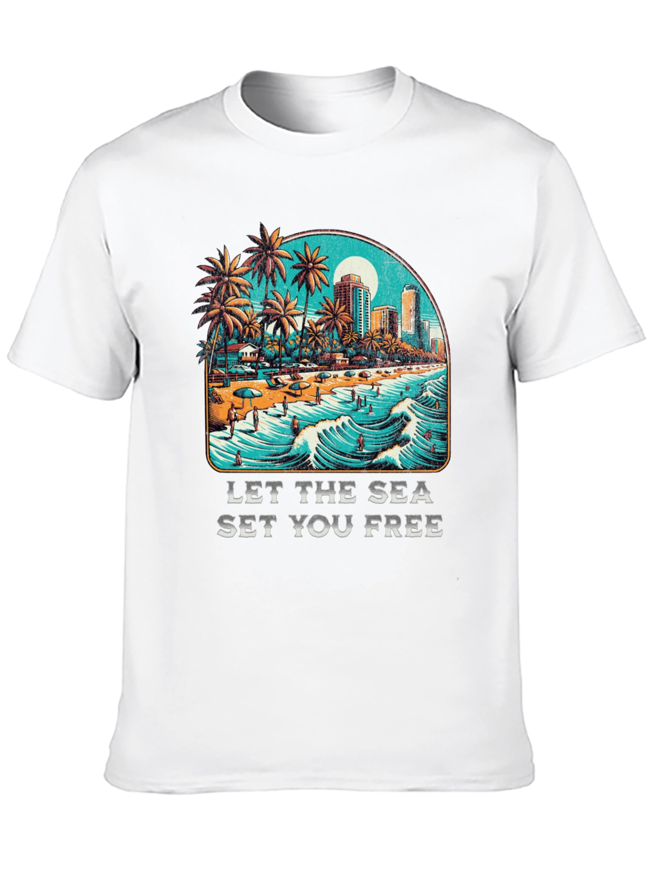 Let the Sea Set You Free Black Graphic Tee