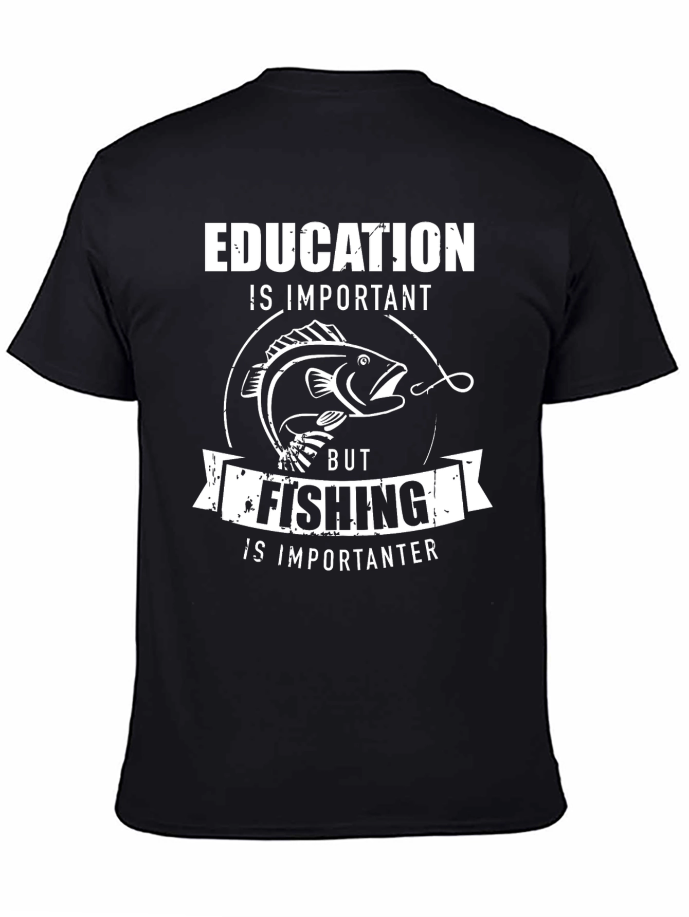 Funny Fishing T-Shirt: Education vs. Fishing