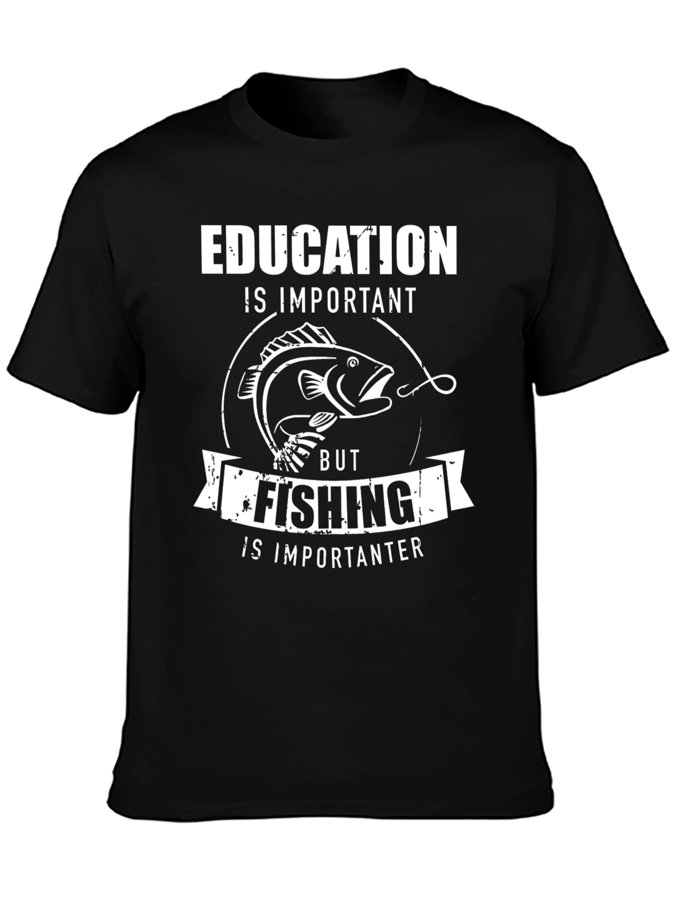 Funny Fishing T-Shirt: Education vs. Fishing