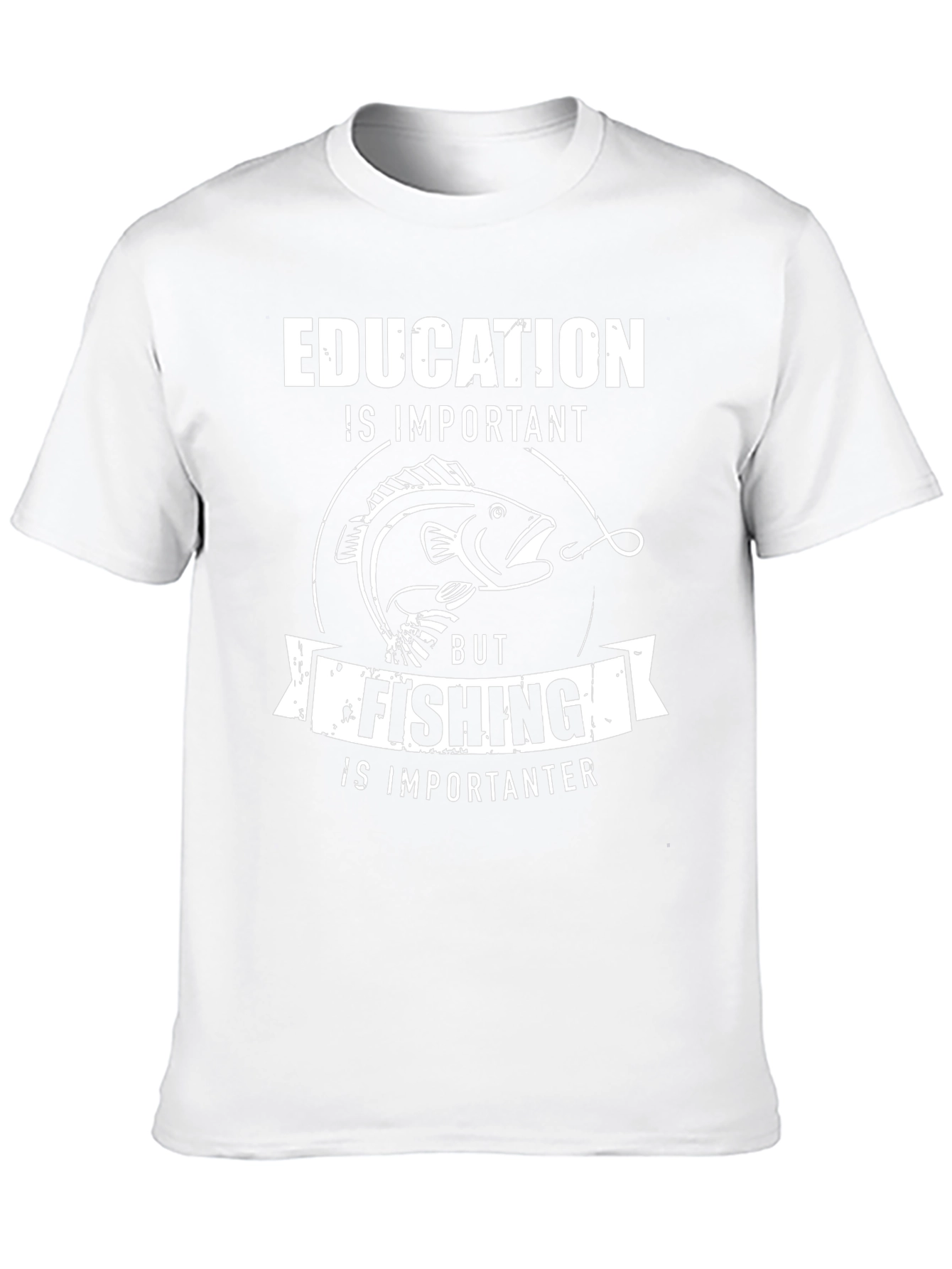 Funny Fishing T-Shirt: Education vs. Fishing