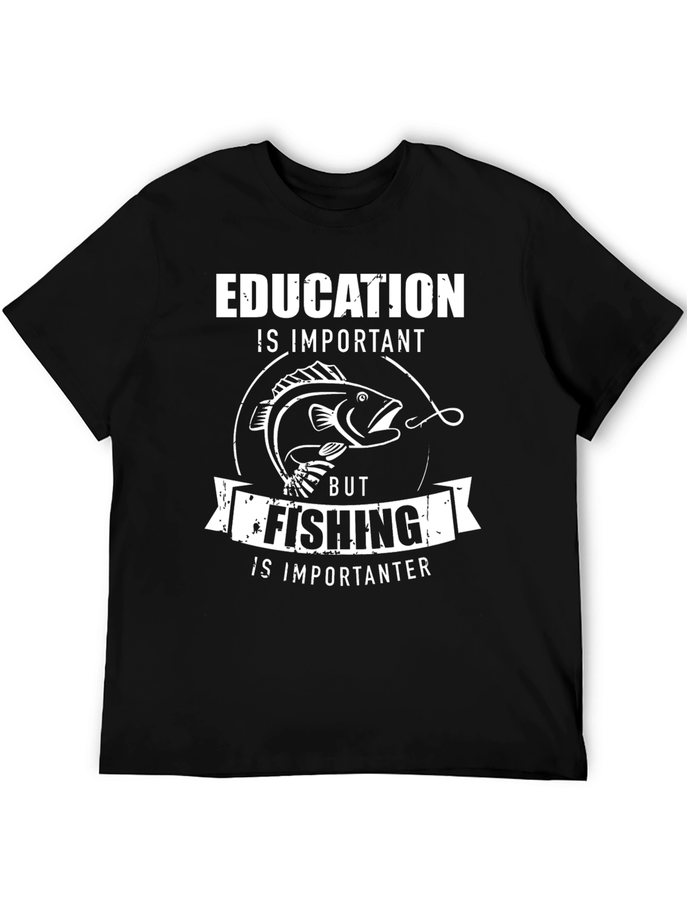 Funny Fishing T-Shirt: Education vs. Fishing