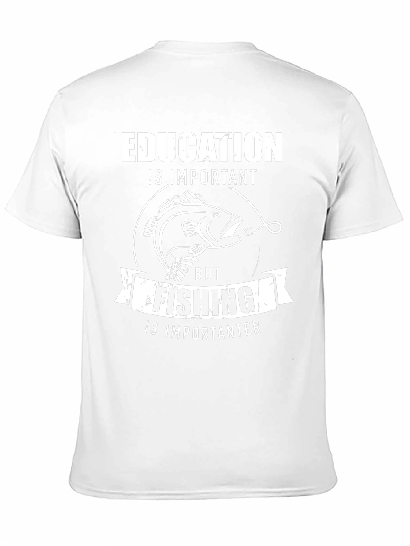 Funny Fishing T-Shirt: Education vs. Fishing