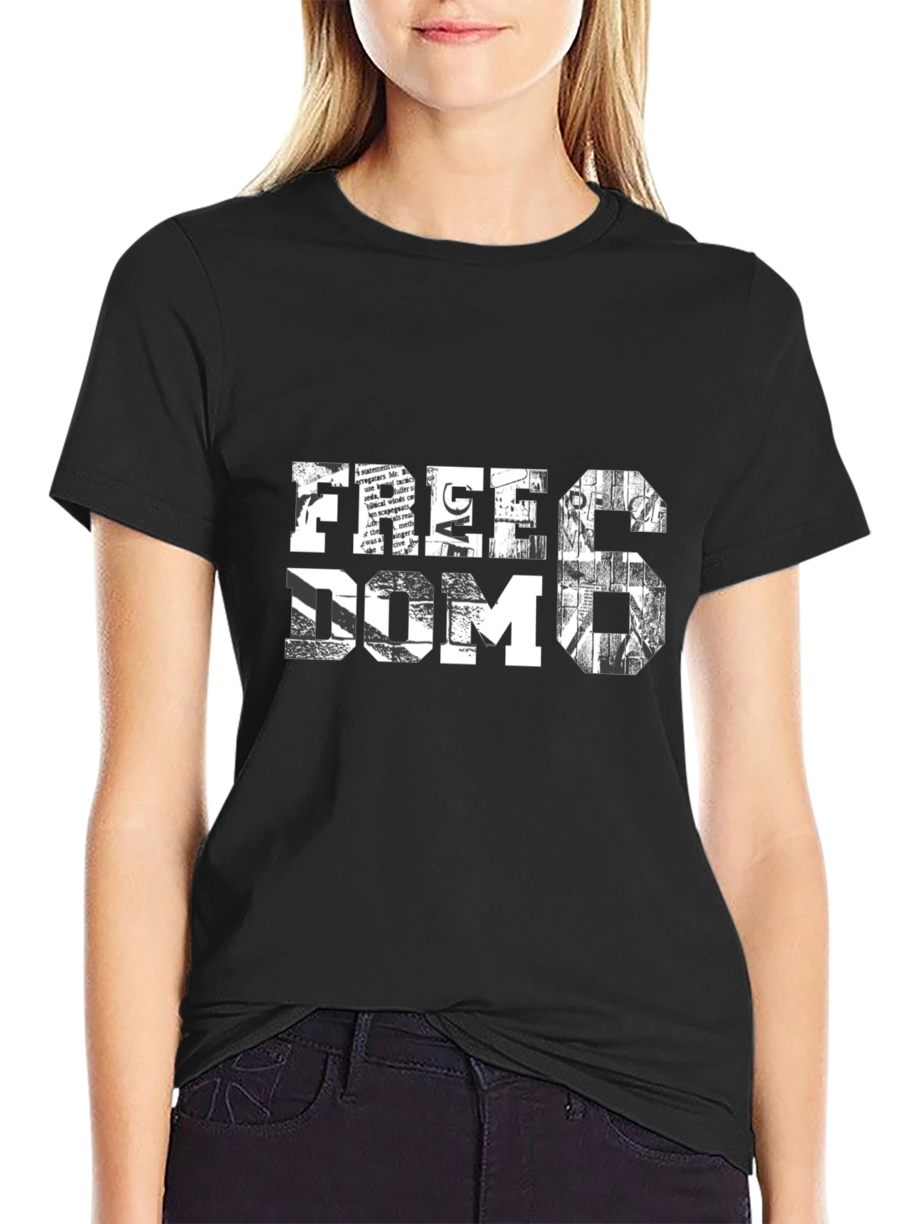 Freedom Graphic Print Mens Black T-Shirt