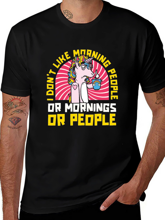 Funny Unicorn Coffee T-Shirt - I Dont Like Mornings